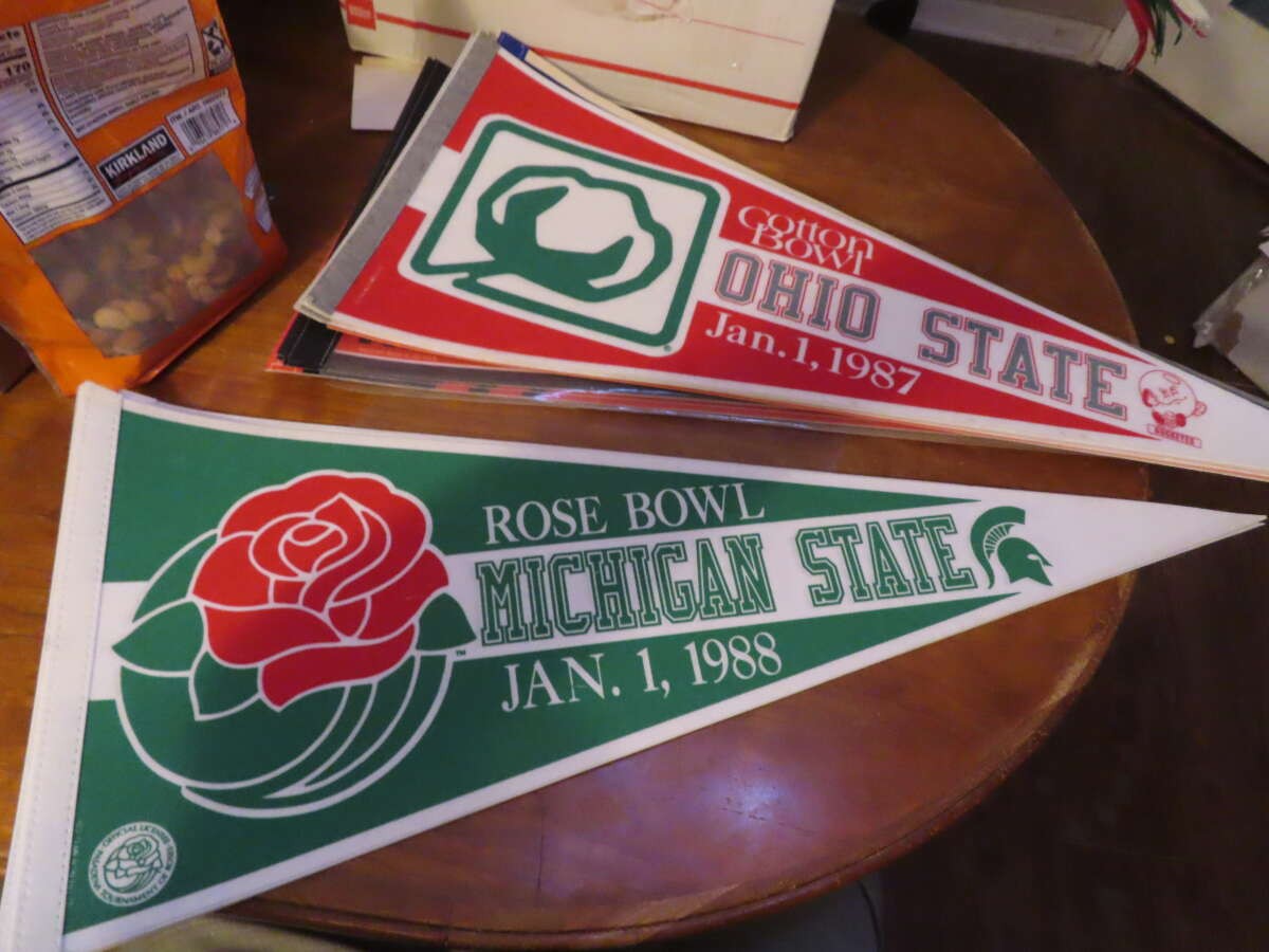 1988 Michigan State Rose Bowl football pennant ba