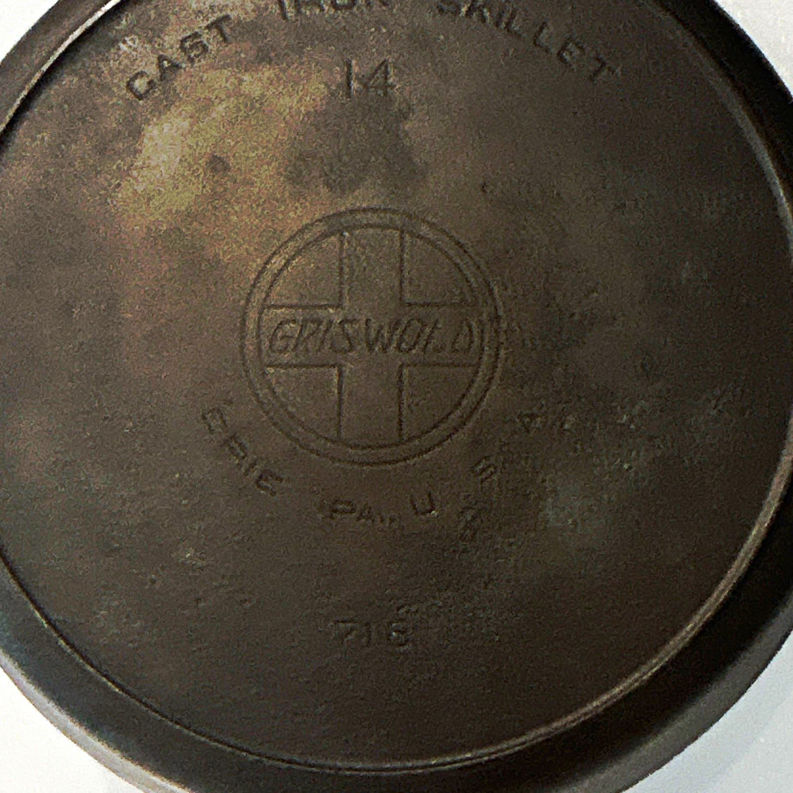 Griswold No. 14 Cast Iron Skillet Frying Pan 718 Griswold No. 14 Cast Iron Skillet Frying Pan 718