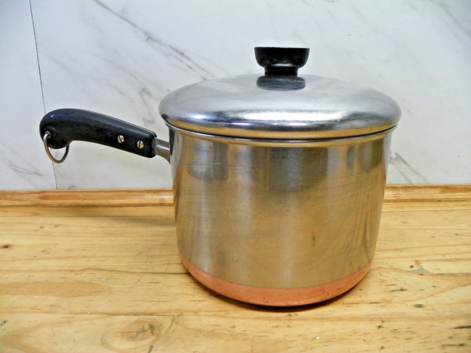 RARE REVERE WARE FIRST GENERATION 1938-1942 3 QT PAN PAT. PEND 1801 COPPER RARE REVERE WARE FIRST GENERATION 1938-1942 3 QT PAN PAT. PEND 1801 COPPER