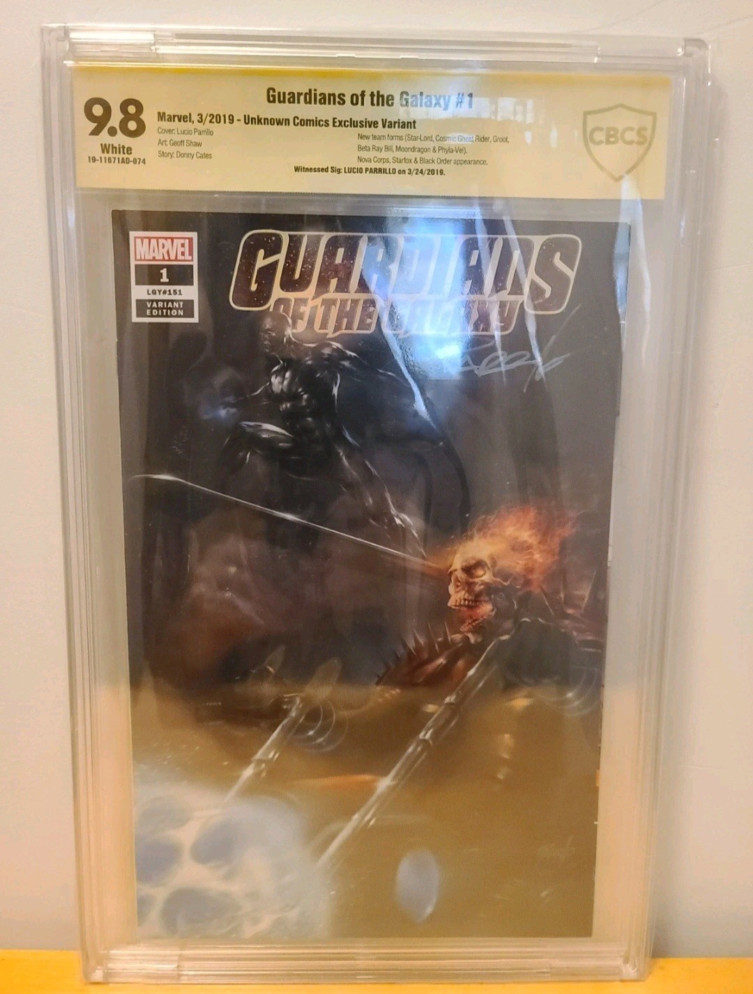 Guardians Of The Galaxy # 1 CBCS CGC 9.8 SS Lucio Parillo Signed