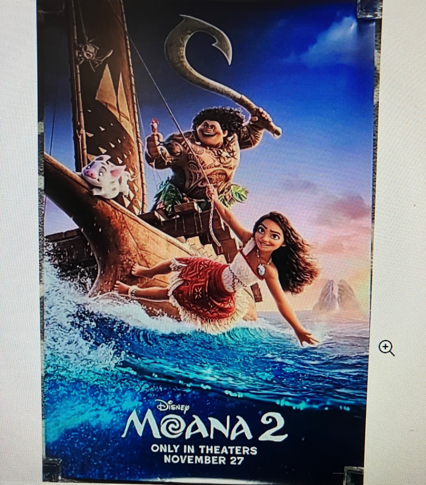 ✨Disney Moana 2 Theater Poster New Condition Double Sided 27x40 ✨Disney Moana 2 Theater Poster New Condition Double Sided 27x40