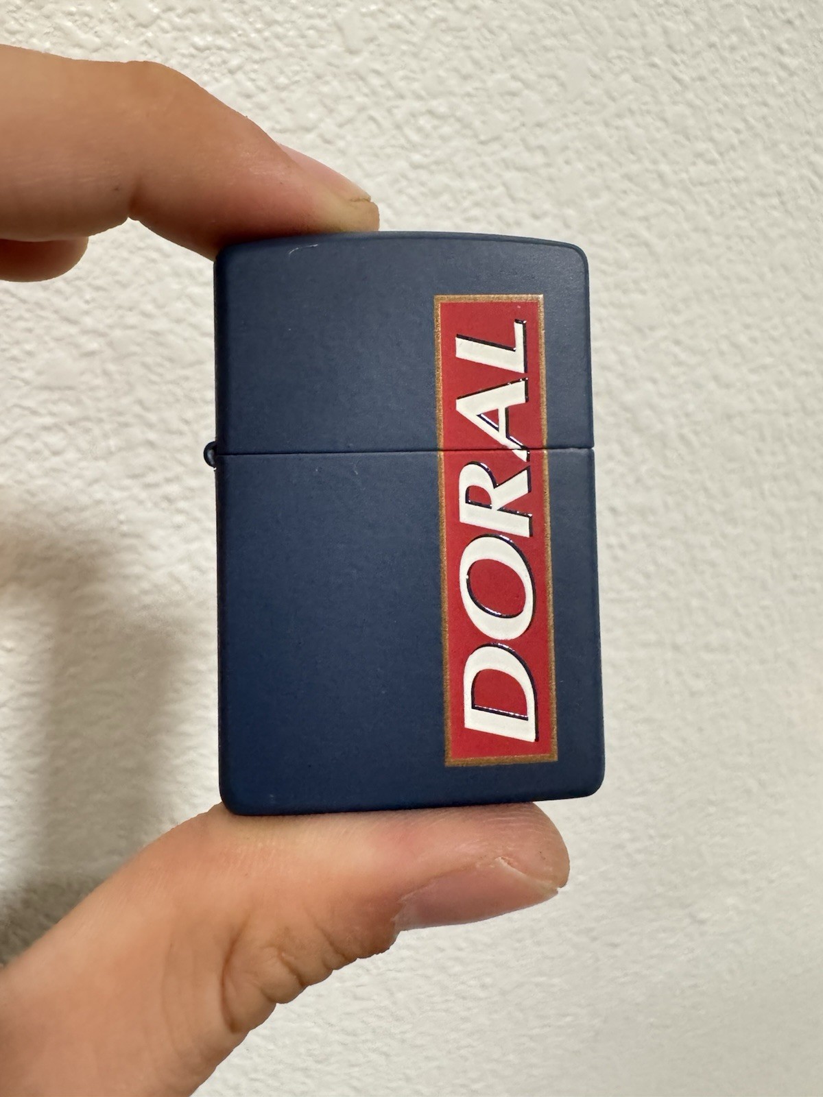 Vintage 1997 Doral  Logo RJ Reynolds Navy Blue Zippo Lighter NEW