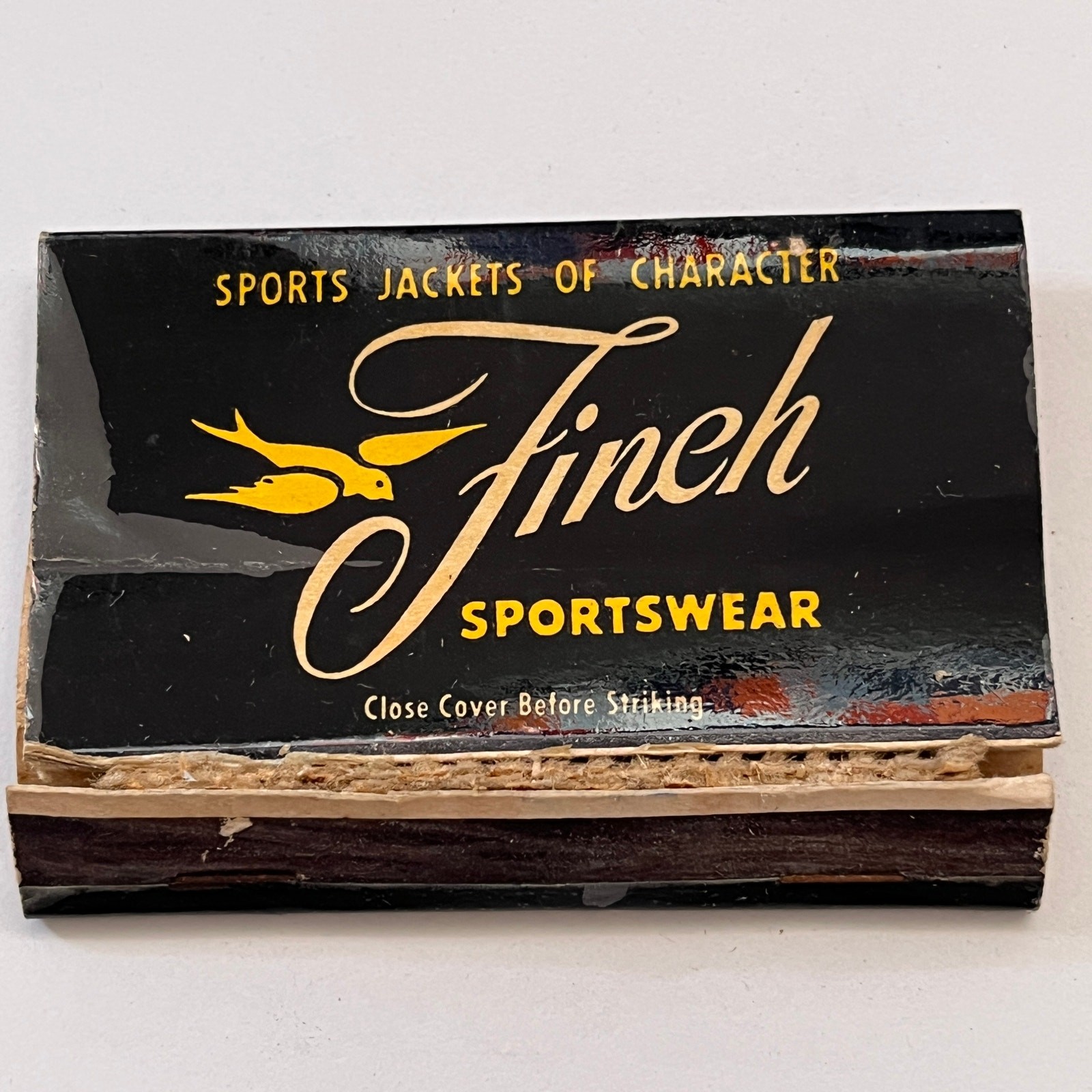 Finch Sportswear Manufacturers St. Paul MN Vintage Matchbook Cover TB8-MB3-9 Finch Sportswear Manufacturers St. Paul MN Vintage Matchbook Cover TB8-MB3-9