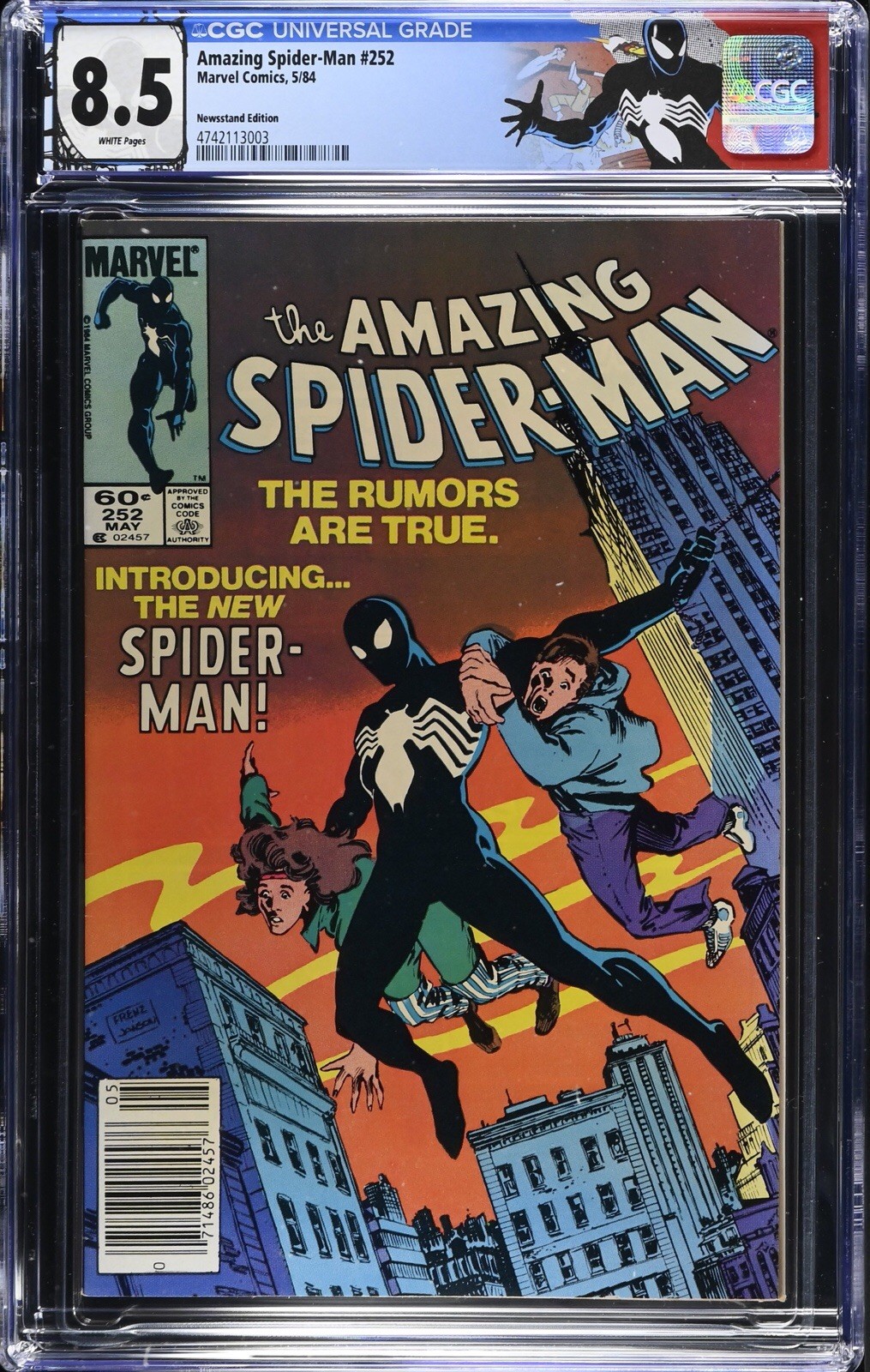 AMAZING SPIDER-MAN #252 Newsstand (1984) CGC 8.5🕷️1st Appearance Black Suit🔑 AMAZING SPIDER-MAN #252 Newsstand (1984) CGC 8.5🕷️1st Appearance Black Suit🔑