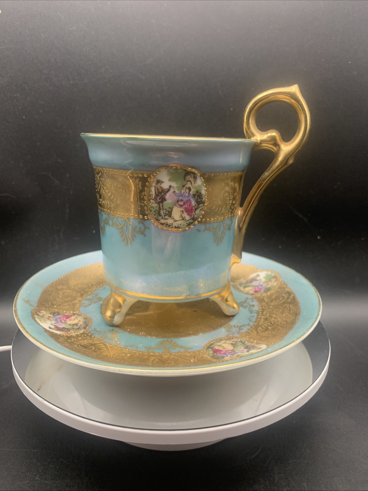 Vintage Arnart Sevres Style Footed Demitasse Tea Cup Saucer Matching 22/307