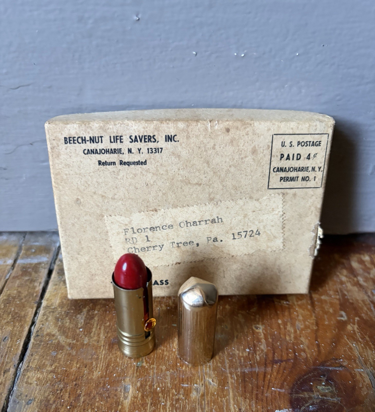 Vintage 1950s NOS Emily Rogers Real True Red Lipstick Beech Nut Life Savers Inc Vintage 1950s NOS Emily Rogers Real True Red Lipstick Beech Nut Life Savers Inc