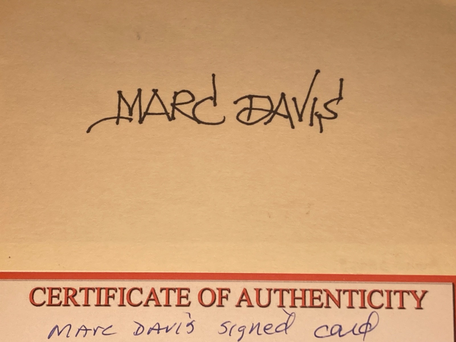SIGNED Marc Davis Autograph 5x3 Index/Cut (w/ COA) Famous Disney Artist