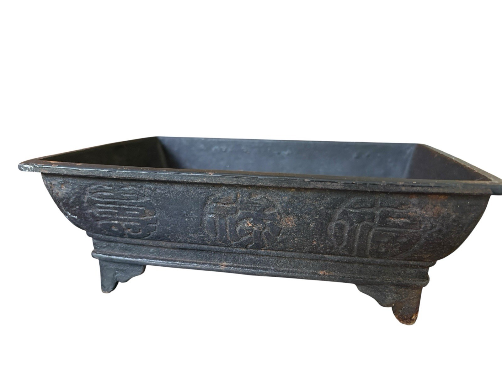 Anique Japanese Cast Iron Suiban Bonsai Planter Water Tray Ikebana Jardiniere
