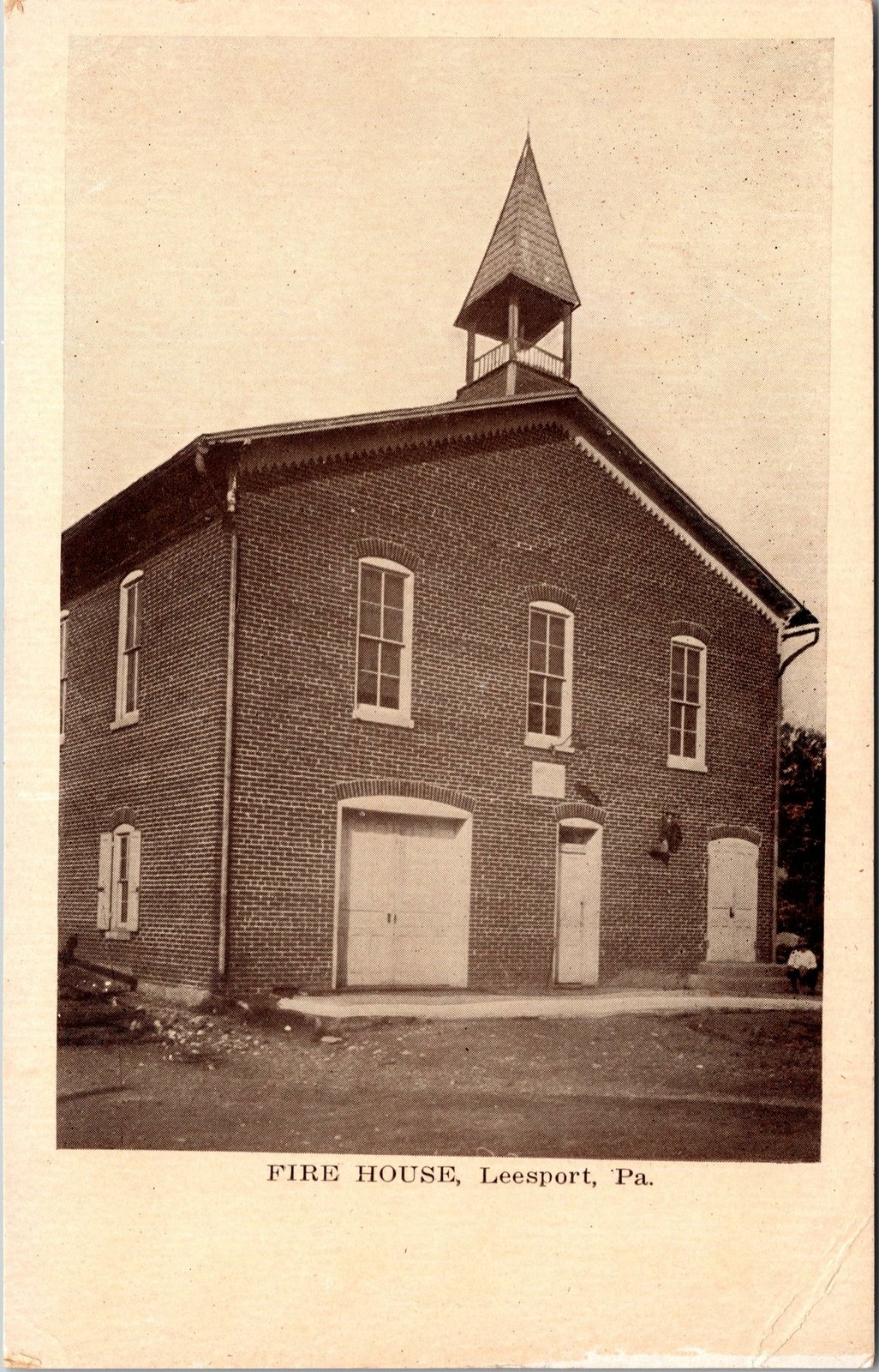 Leesport PA Fire House RPPC Postcard unused 1910s