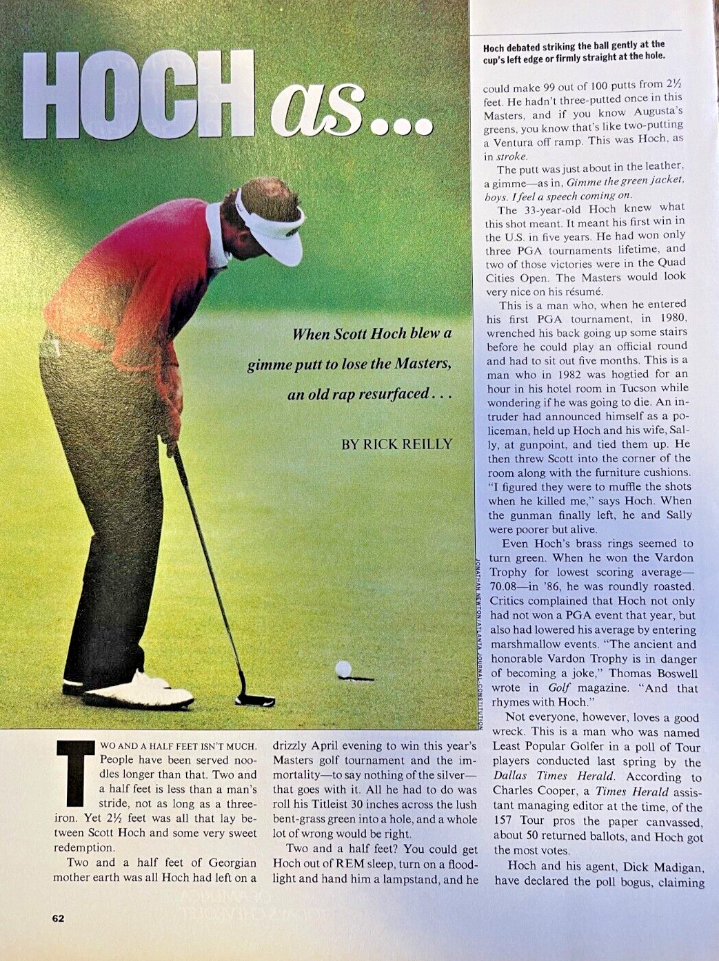 1989 Golfer Scott Hoch illustrated 1989 Golfer Scott Hoch illustrated
