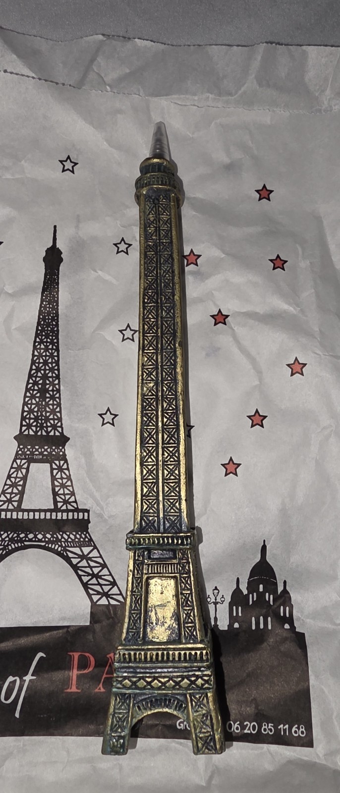 PARIS EIFFEL TOWER SHAPED COPPER *PEN*  SOUVENIR FRANCE UNIQUE GIFT MEMORABILIA 