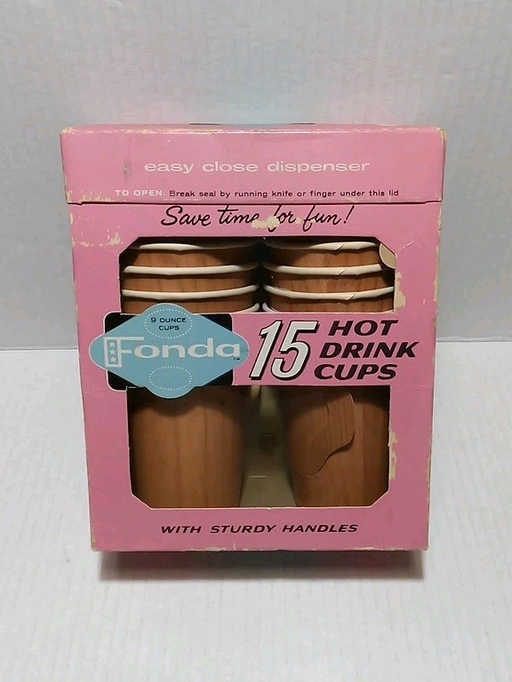 Vtg Fonda Hot Drink Cups 15 9oz Cups With Handles N.O.S Sealed \