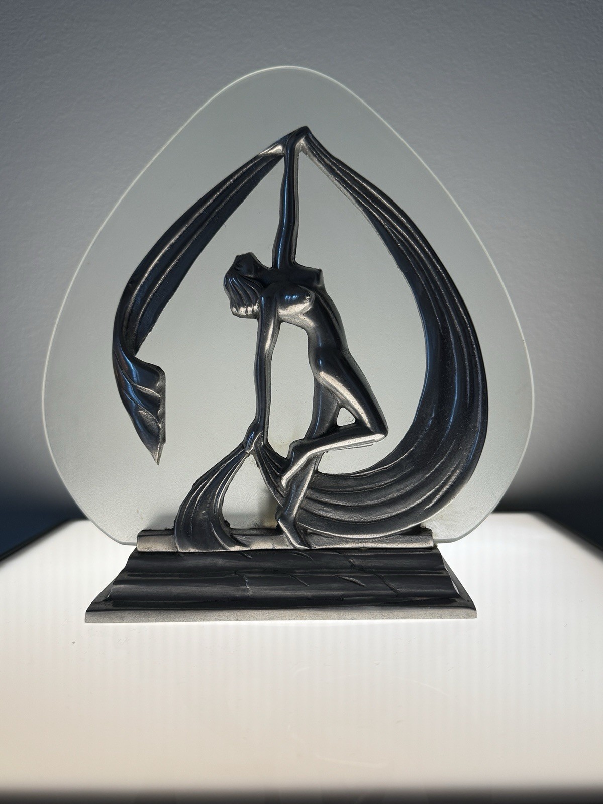 Vintage Frankart Style Art Deco Nude Dancer Lamp Original Frosted Glass Works Vintage Frankart Style Art Deco Nude Dancer Lamp Original Frosted Glass Works