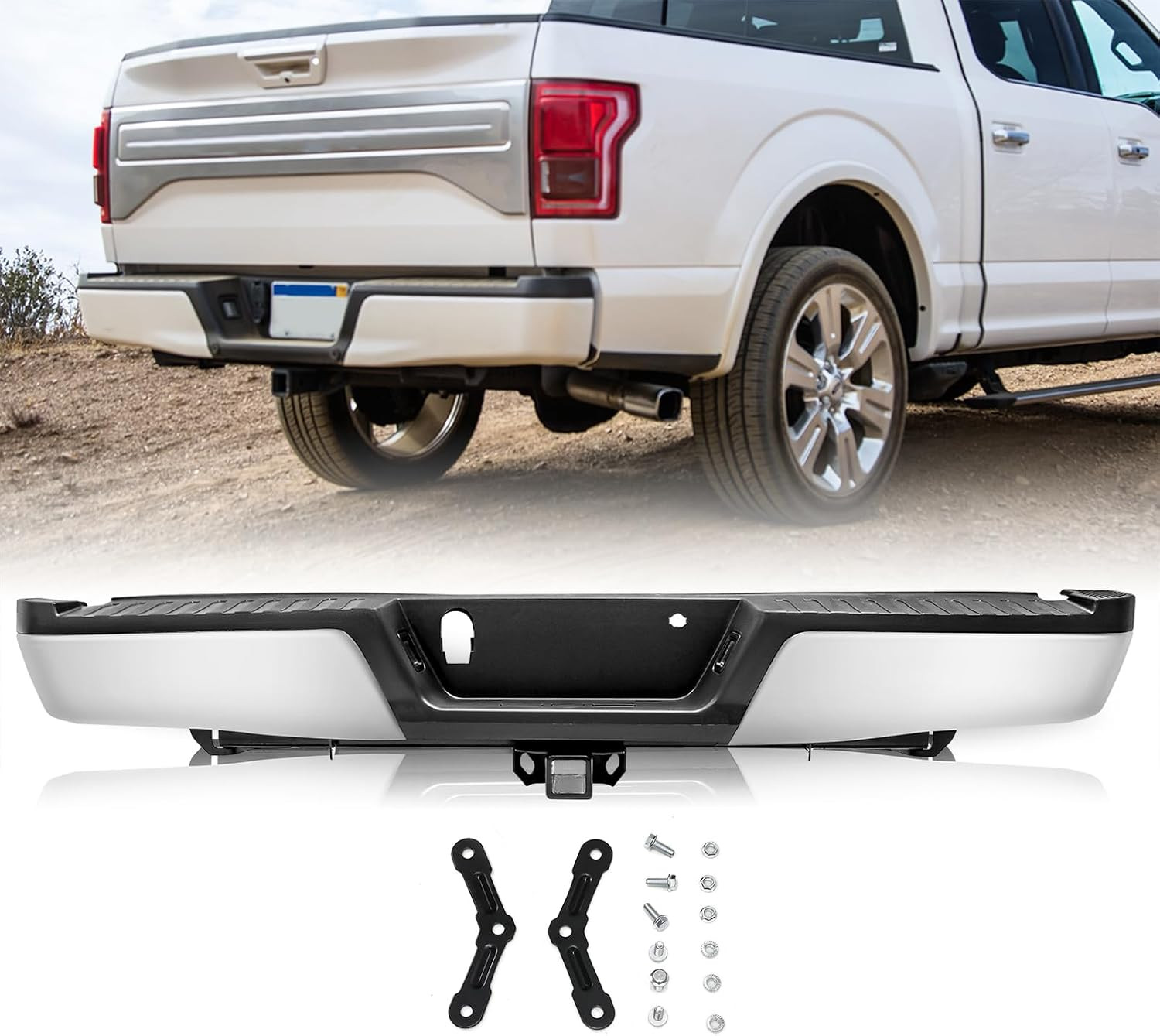 Rear Bumper Assembly Fits for 2015-2020 Ford F150 | Anti-Rust Coating W/Max Tow Rear Bumper Assembly Fits for 2015-2020 Ford F150 | Anti-Rust Coating W/Max Tow