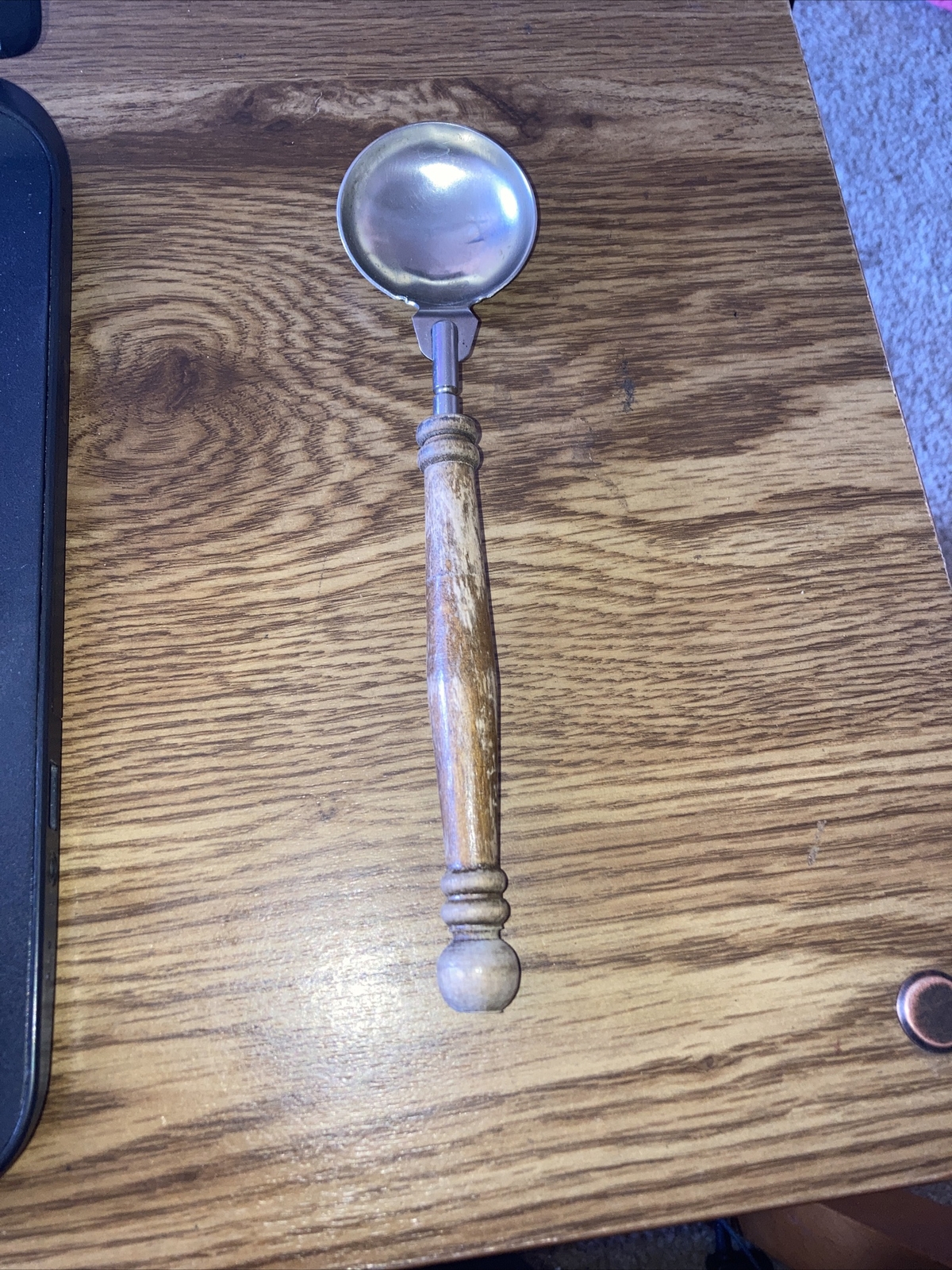 Rustic Small Serving Spoon, Stainless with wood Handle- Unbranded 8-1/2\