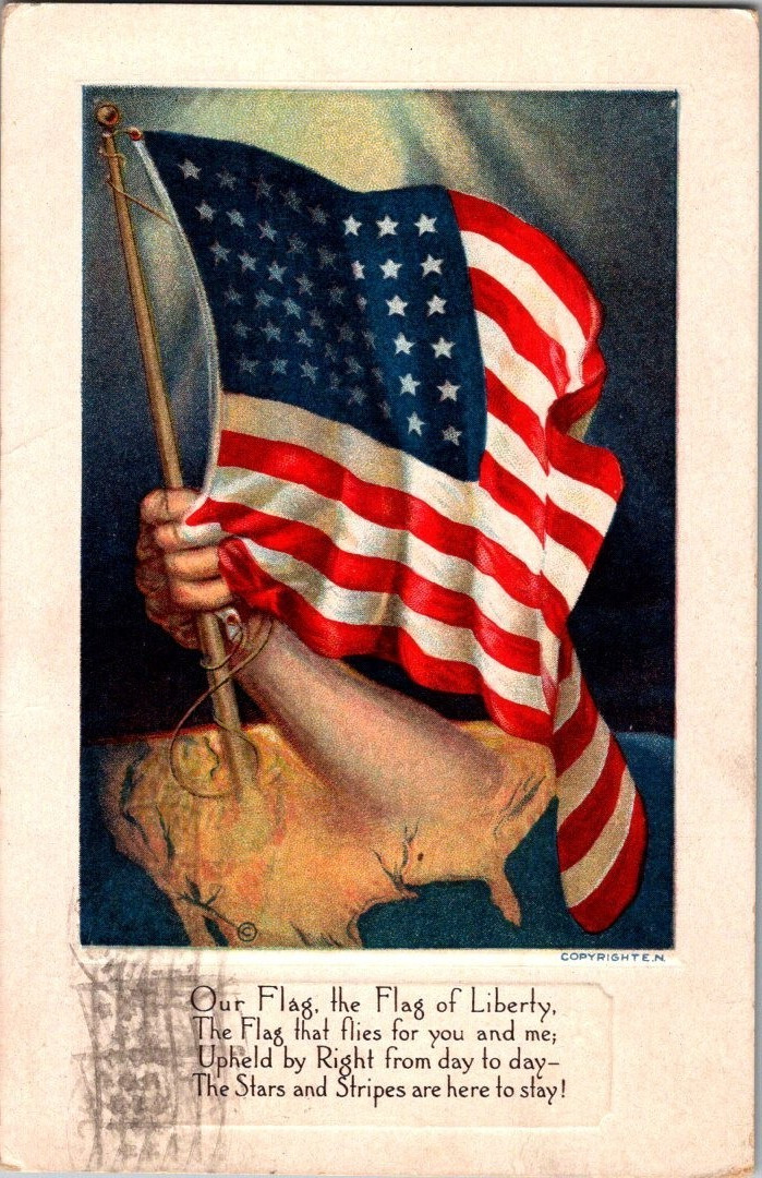 Vintage Victorian Postcard 1912-1915 Our Flag, the Flag of Liberty - 48 Stars Vintage Victorian Postcard 1912-1915 Our Flag, the Flag of Liberty - 48 Stars