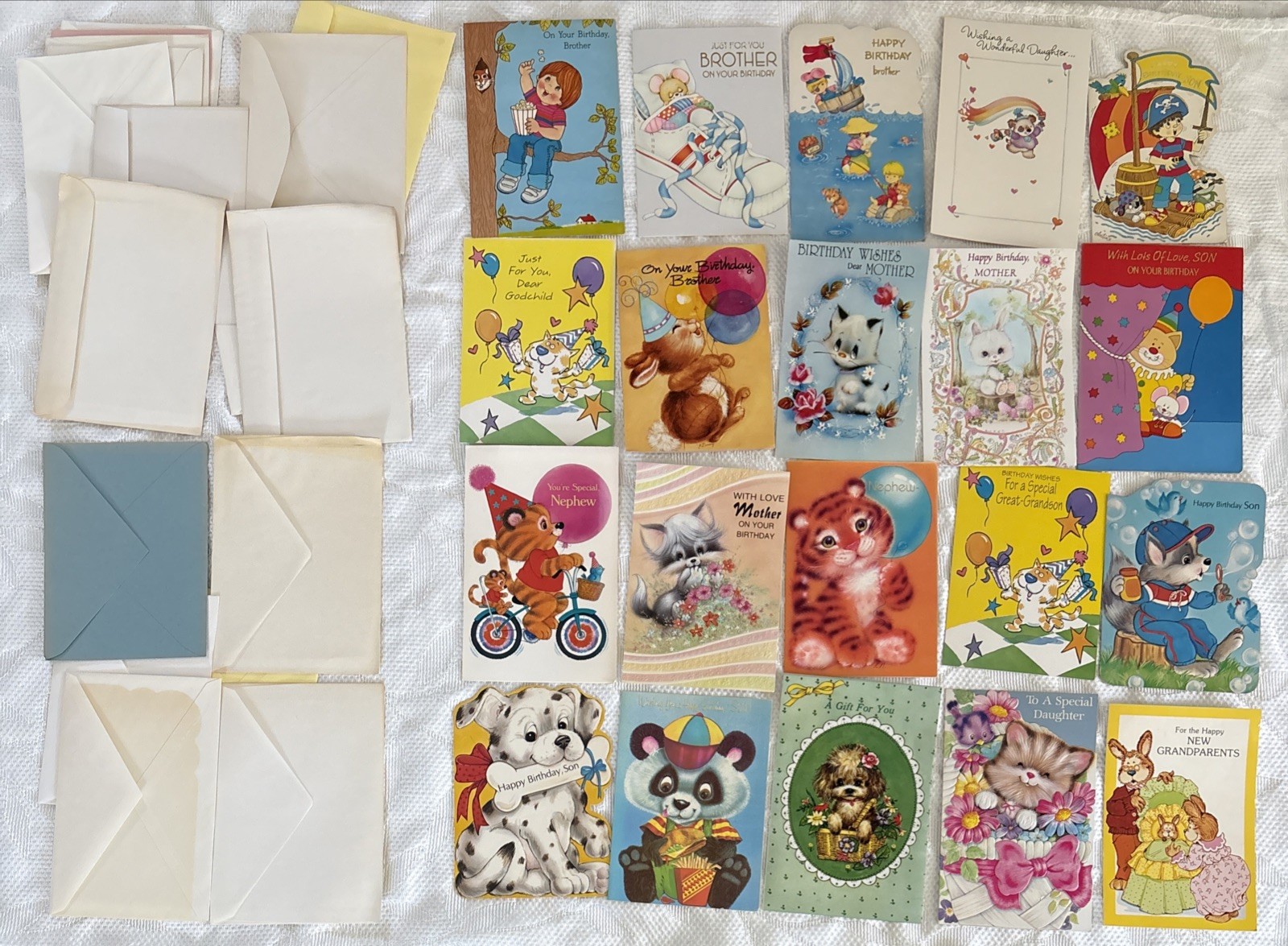 VTG Juvenile Mixed Greeting Cards Unused 1980\'s Kids Cute Animals Lot of 20