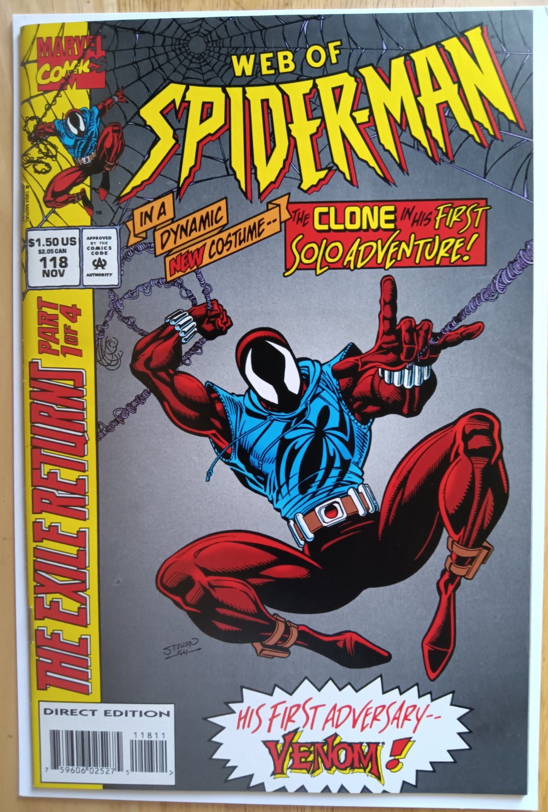 Web of Spider-Man #118, 1st Appearance Scarlet Spider Ben Reilly, Marvel 1994 Web of Spider-Man #118, 1st Appearance Scarlet Spider Ben Reilly, Marvel 1994