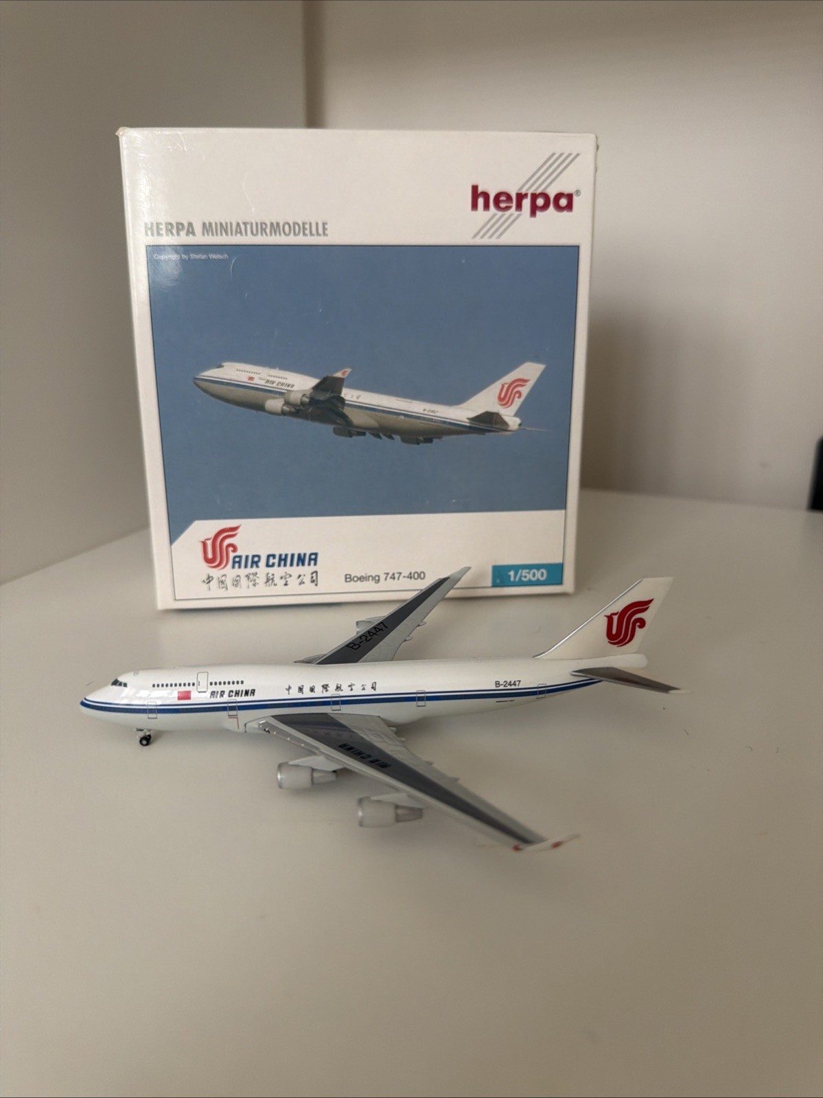 747-400 Air China 1:500 Herpa Scale Model Plane