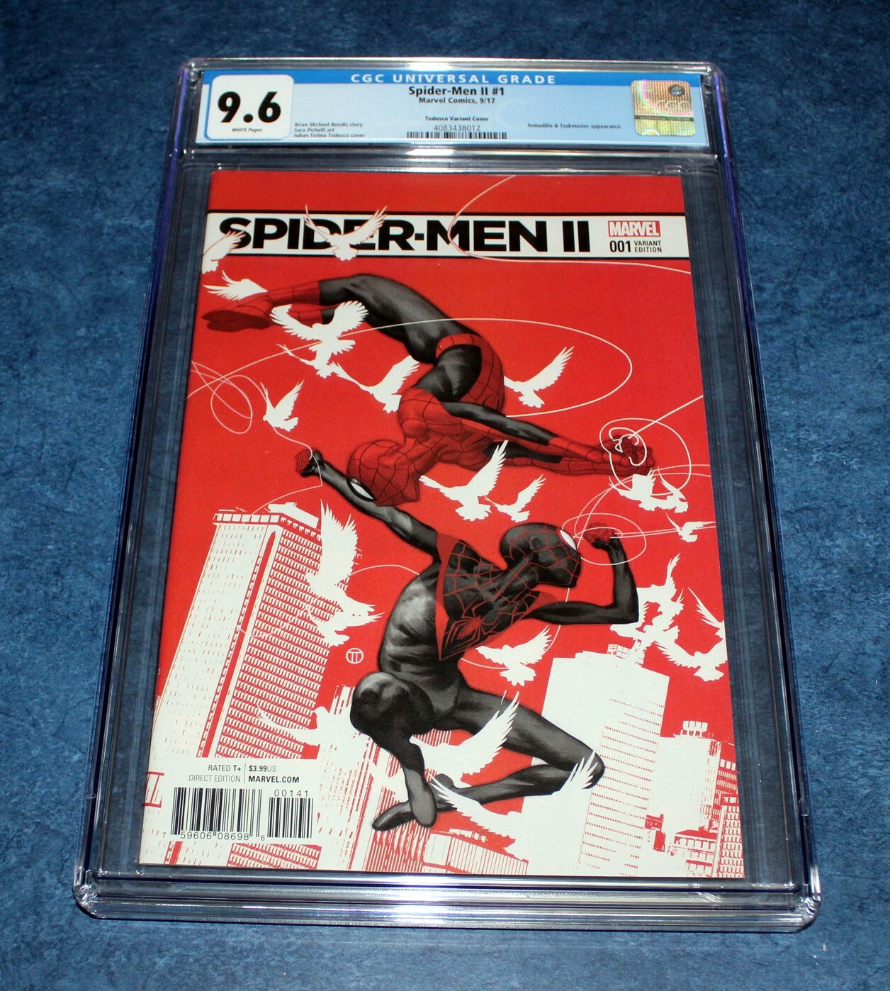 SPIDER-MEN II #1 1:50 Julian Totino Tedesco variant CGC 9.6 MARVEL 2017 NM+