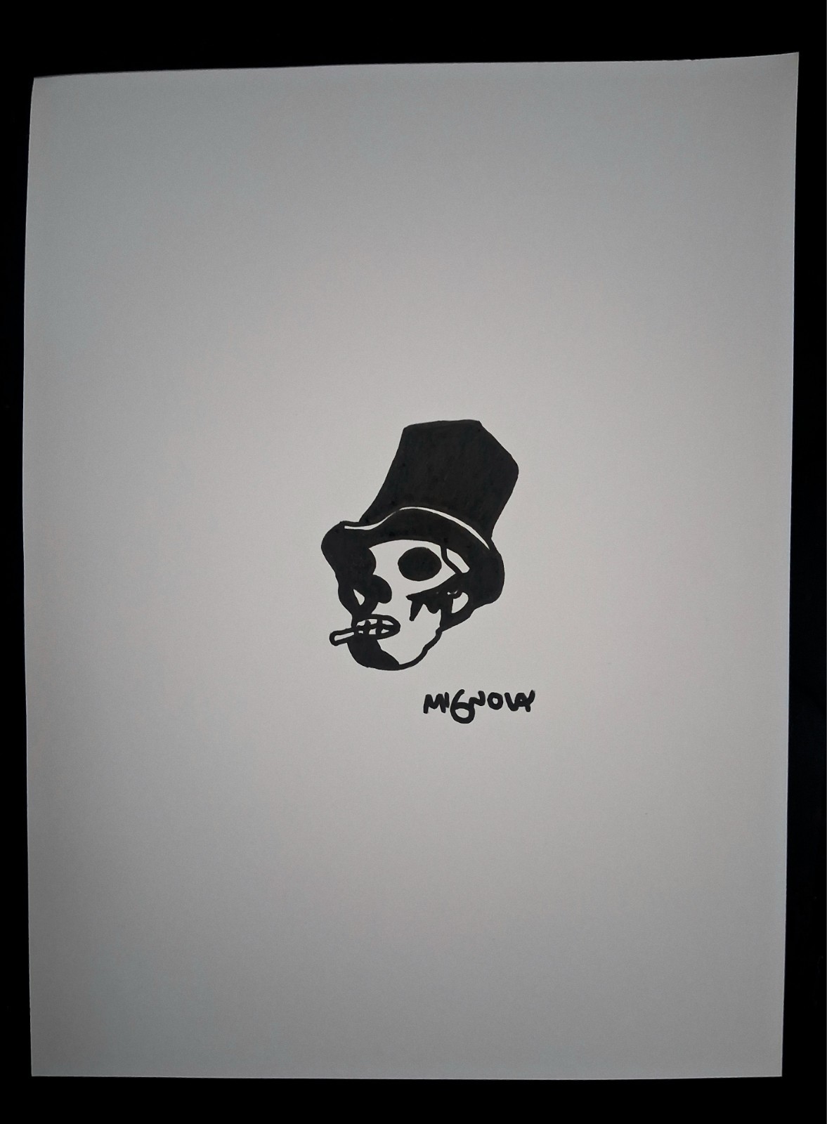 Mike Mignola Skeleton Original Art Sketch