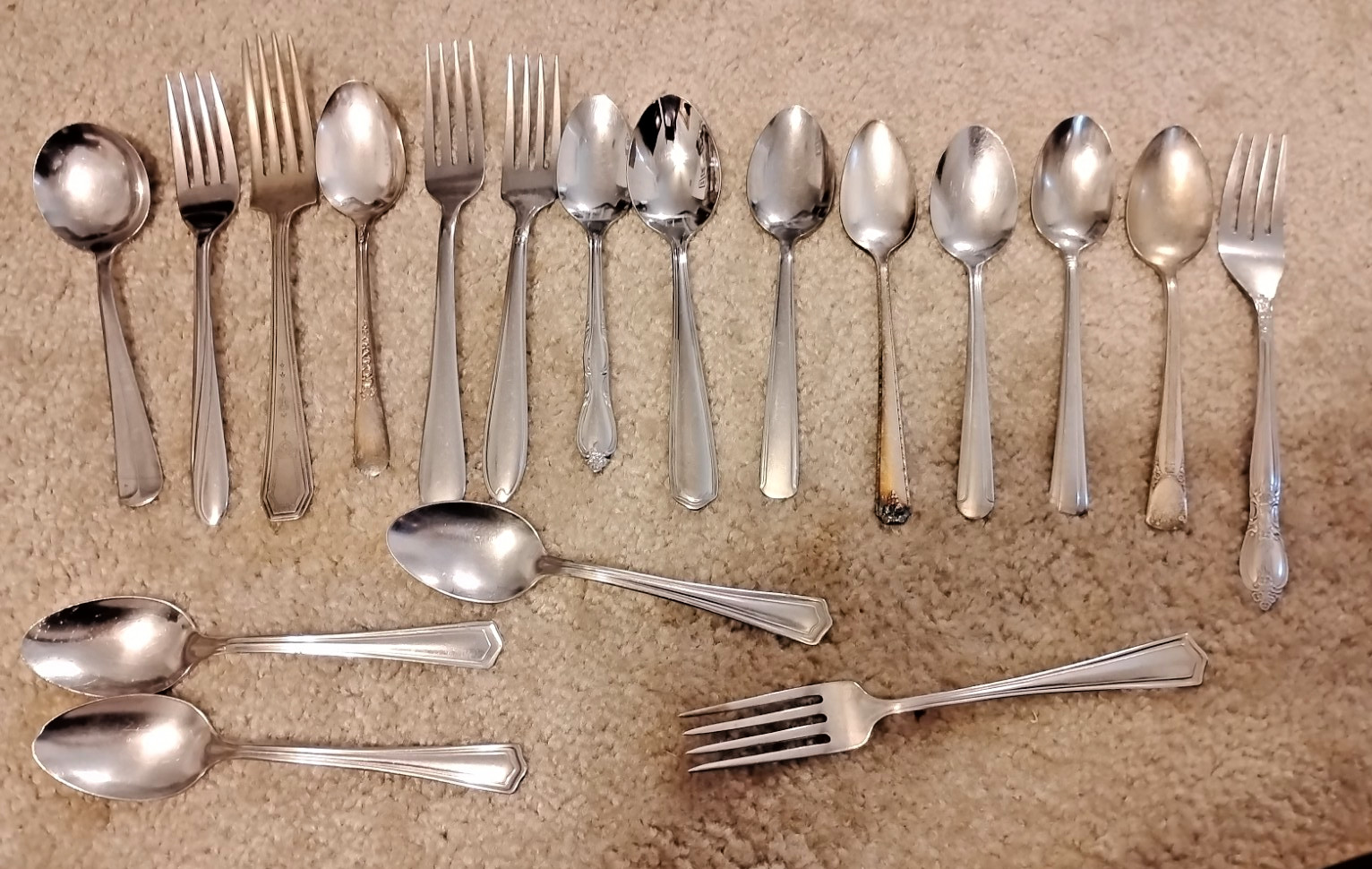 Lot of 18 Different Vintage Forks and Spoons
