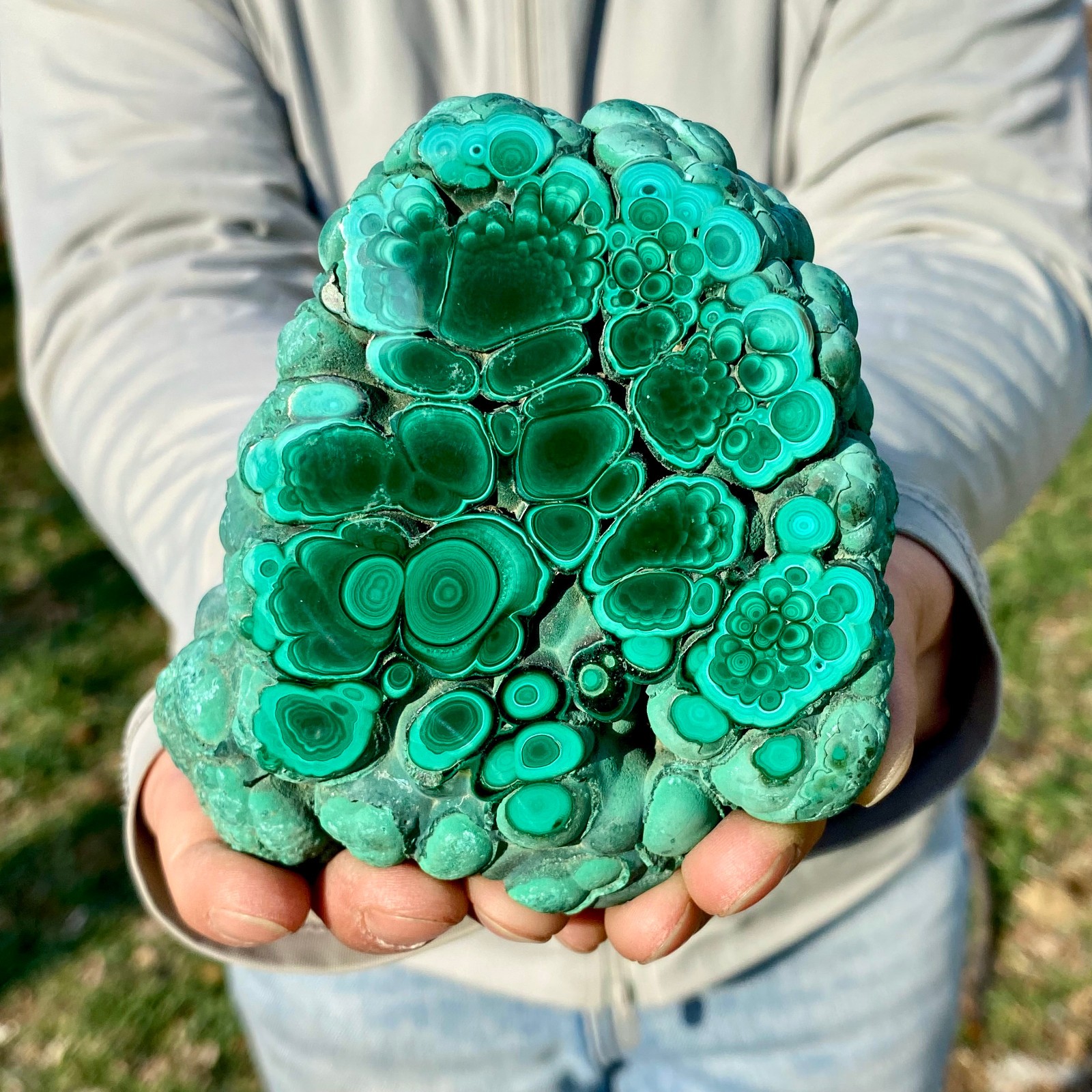 1.77LB Natural Green Malachite Slab Quartz Crystal piece Ore Specimen Healing