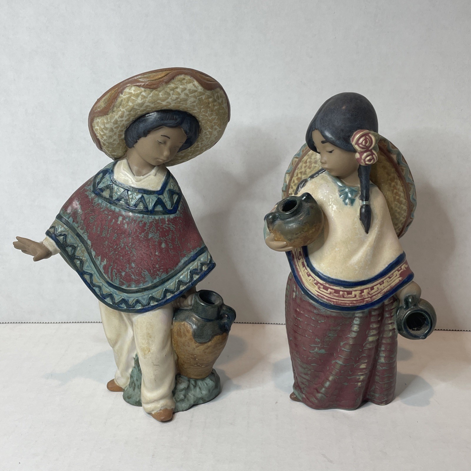 Lladro 3350 Pedro with Jug 3150 Pepita Retired Figures Detailed Pieces Lladro 3350 Pedro with Jug 3150 Pepita Retired Figures Detailed Pieces