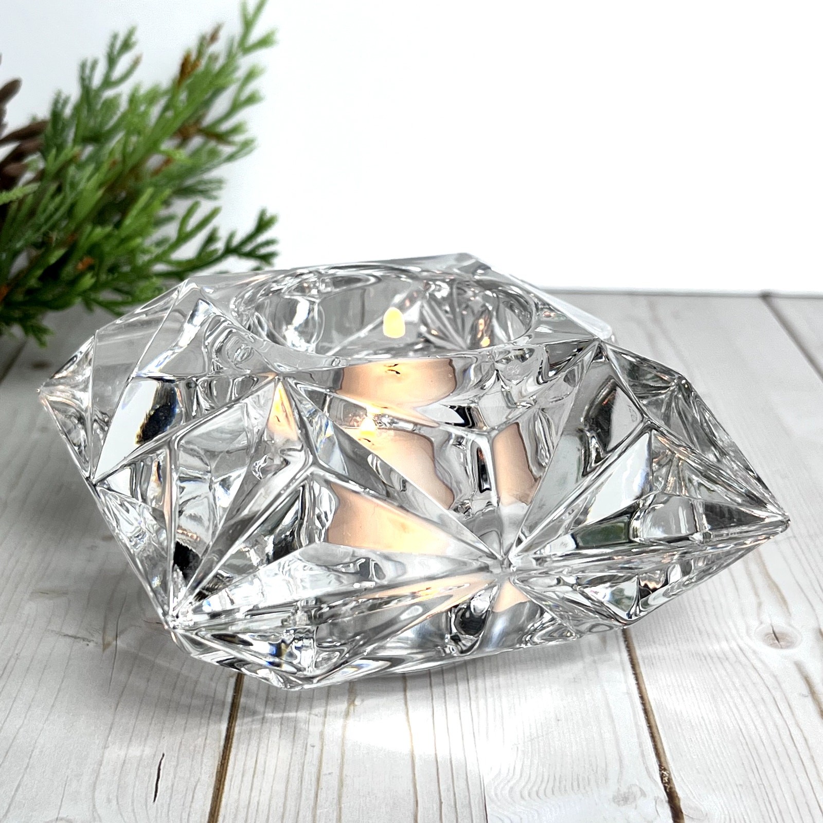 PartyLite Quad Prism Lead Crystal Votive Candleholder 3.5\ PartyLite Quad Prism Lead Crystal Votive Candleholder 3.5\