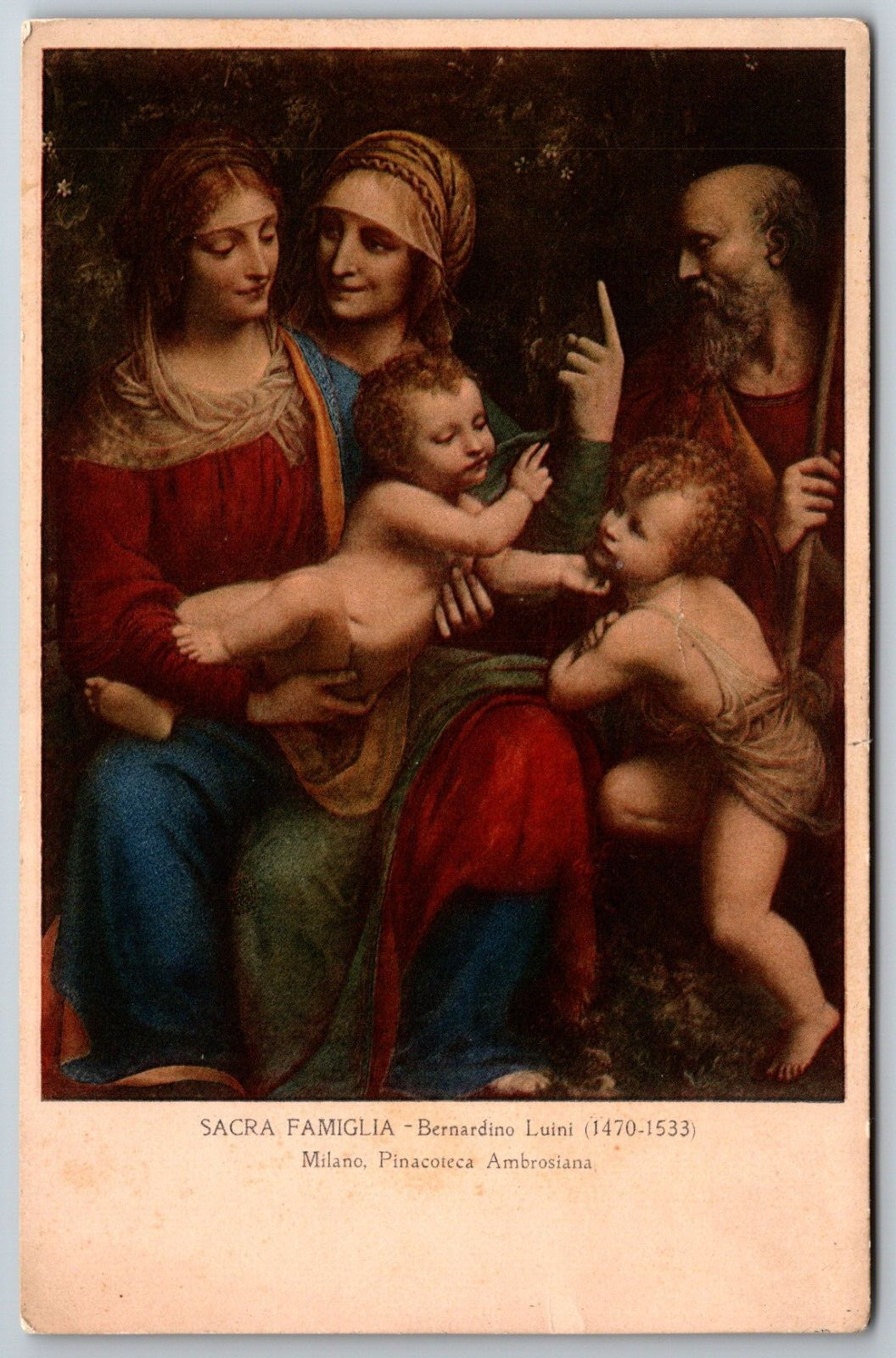 Sacra Famiglia Jesus & Mary Bernardino Luini Milano Milan Italy 1938 Postcard