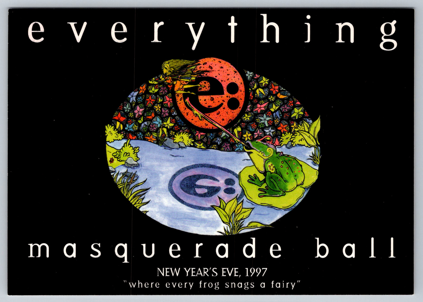 c1990s Washington DC New Year's Eve Masquerade Ball Paul Moore Designs Postcard