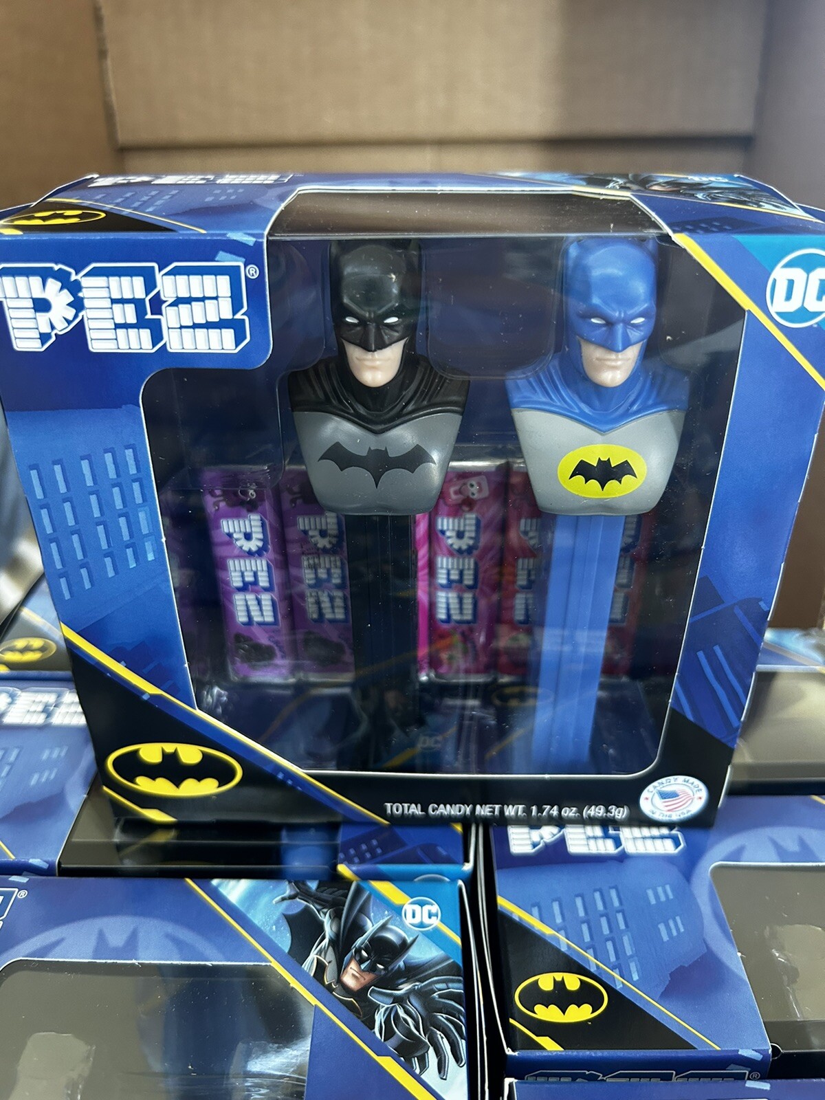 PEZ BATMAN TWIN PACK RETIRED DISCONTINUED DC COMICS WB SHIELD 2027 Expiration PEZ BATMAN TWIN PACK RETIRED DISCONTINUED DC COMICS WB SHIELD 2027 Expiration