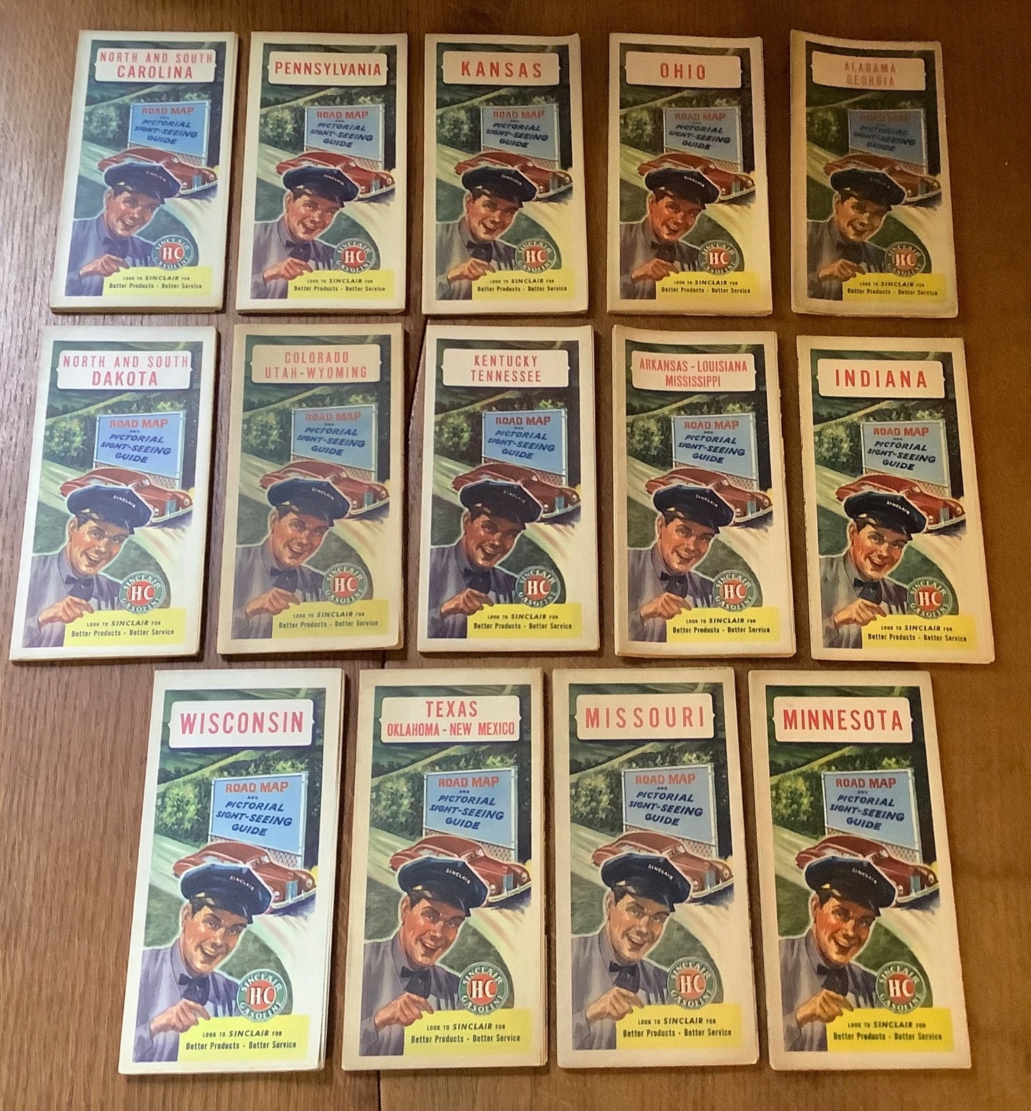 Lot of 14 Vintage Sinclair Road Maps 1940's-1960's Gas Station Ephemera RARE Lot of 14 Vintage Sinclair Road Maps 1940's-1960's Gas Station Ephemera RARE