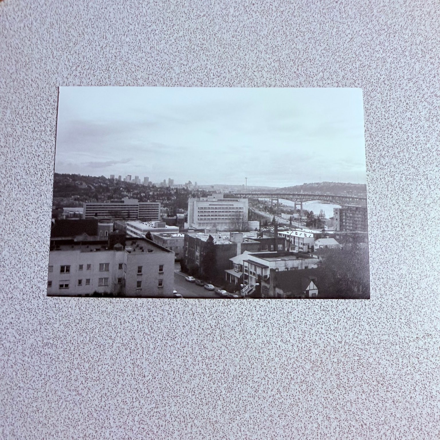 Seattle Cityscape Silver Gelatin Print 1960s Space Needle Bridge Urban