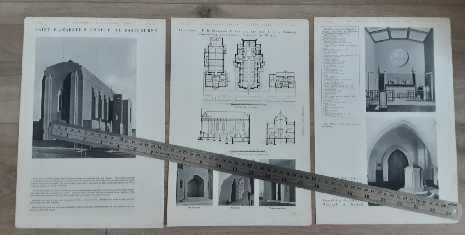 1940 Press Cutting Eastbourne St Elizabeth's Church Architecture Carter Tiles