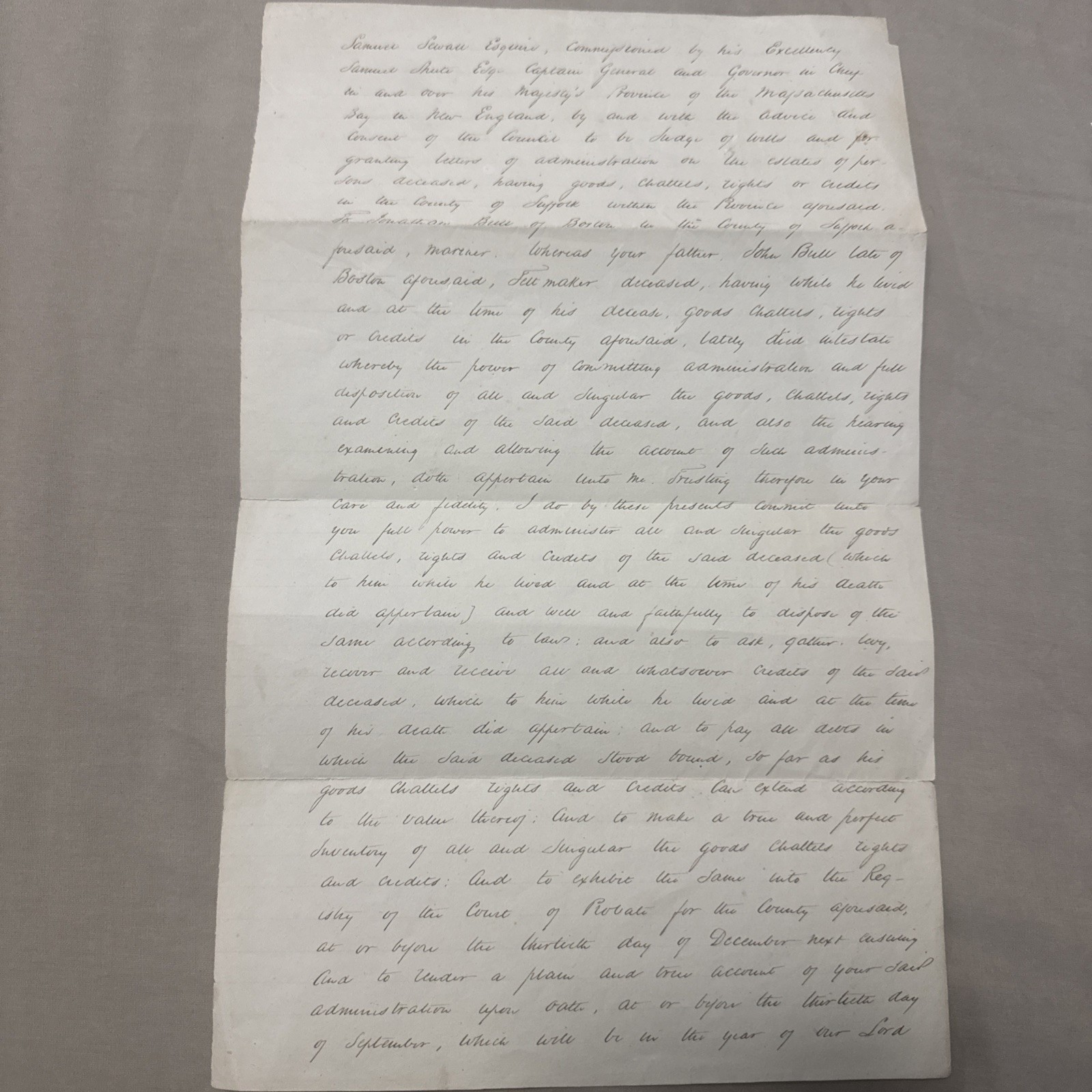 Samuel Sewell (Salem Witch Trials) Court Documents true copy Circa 1700’s Samuel Sewell (Salem Witch Trials) Court Documents true copy Circa 1700’s