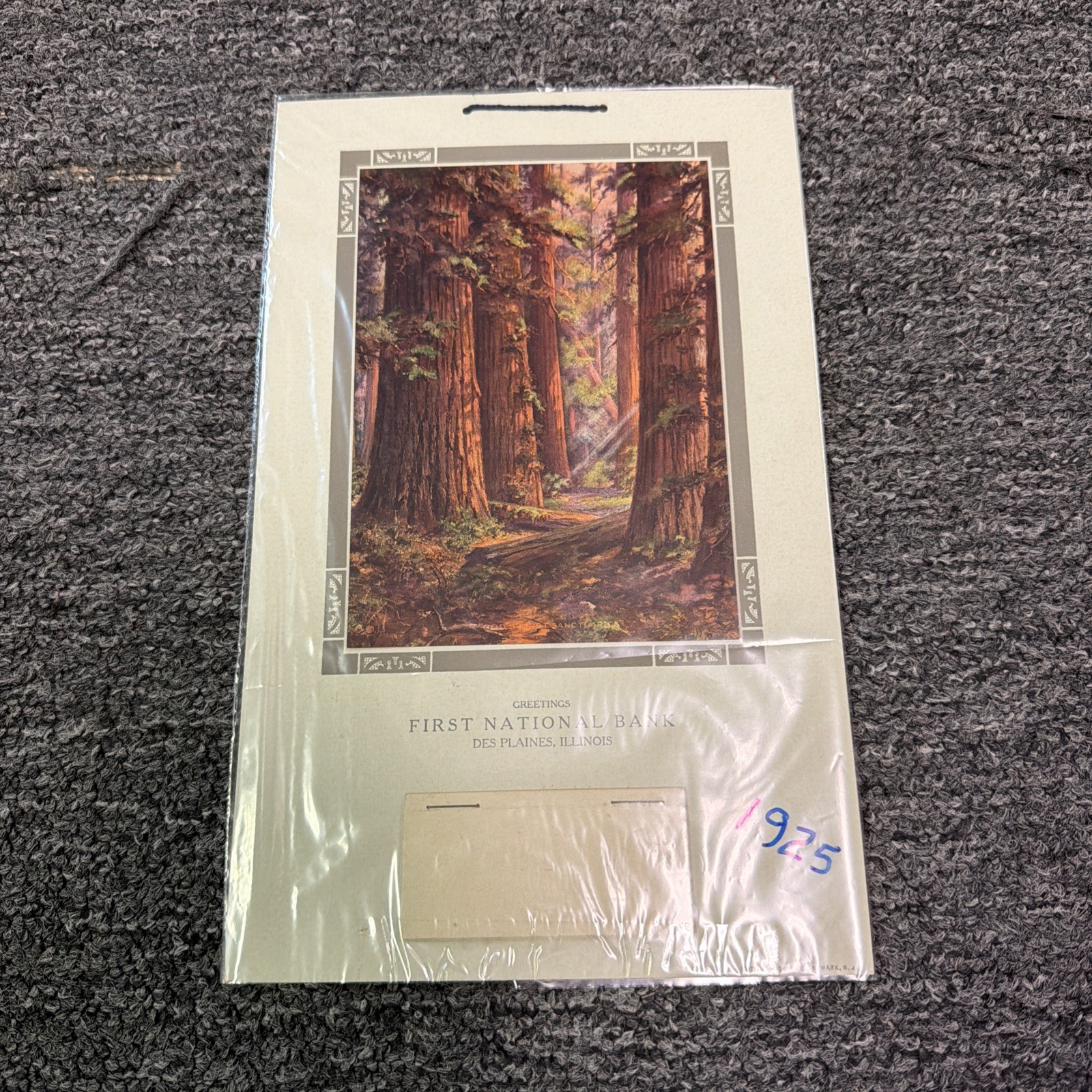 1925 Tree Woods Greeting Painting NEW Package Wall Hanging 12’X7.5’ Antique