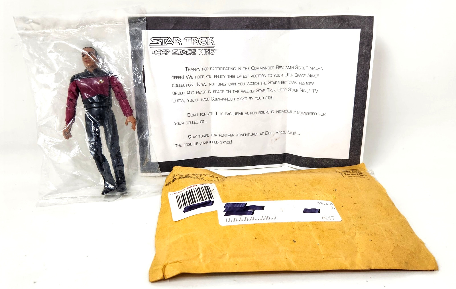 Rare 1995-1996 Playmates Star Trek Sisko Nintendo/SEGA Mail Away Figure w/ Cert