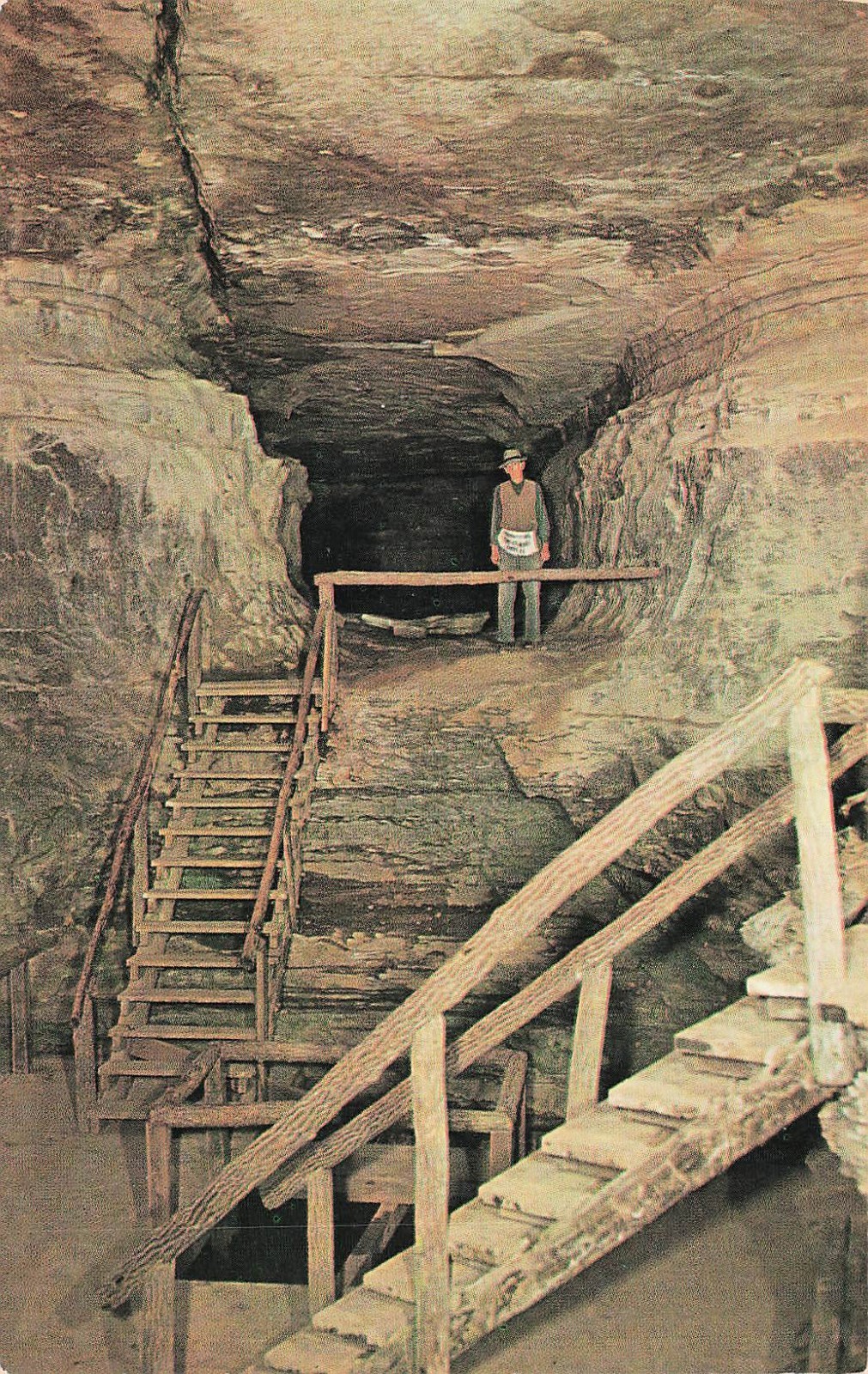 Mitchell IN Indiana Donaldson Cave Spring Mill State Park Vtg Postcard 2A