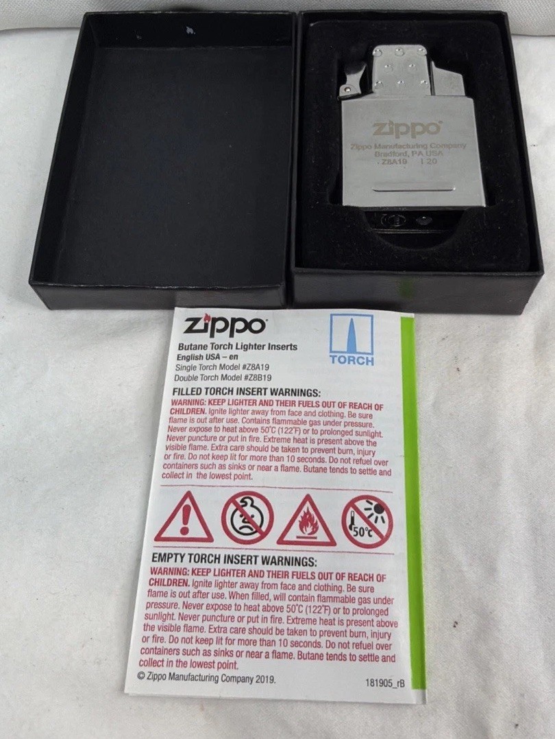 Zippo LTR Insert DBL Bluetorch Empty Lighter 65827 New In The Box