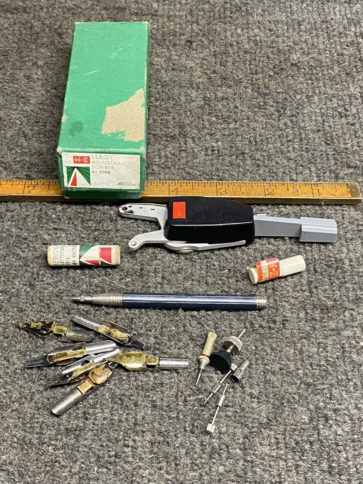 Vintage Leroy Adjustable Scriber (61-0006) (K+E) With Many Accessories USA