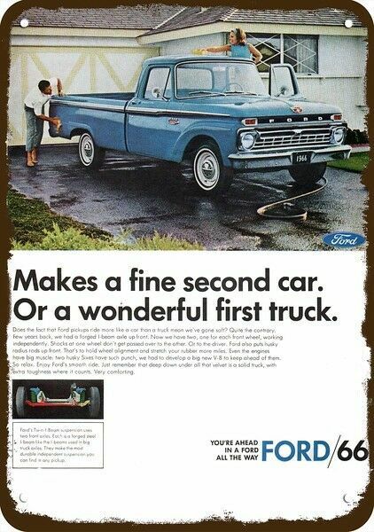 1966 FORD Pickup Truck Vintage-Look DECORATIVE REPLICA METAL SIGN 1966 FORD Pickup Truck Vintage-Look DECORATIVE REPLICA METAL SIGN