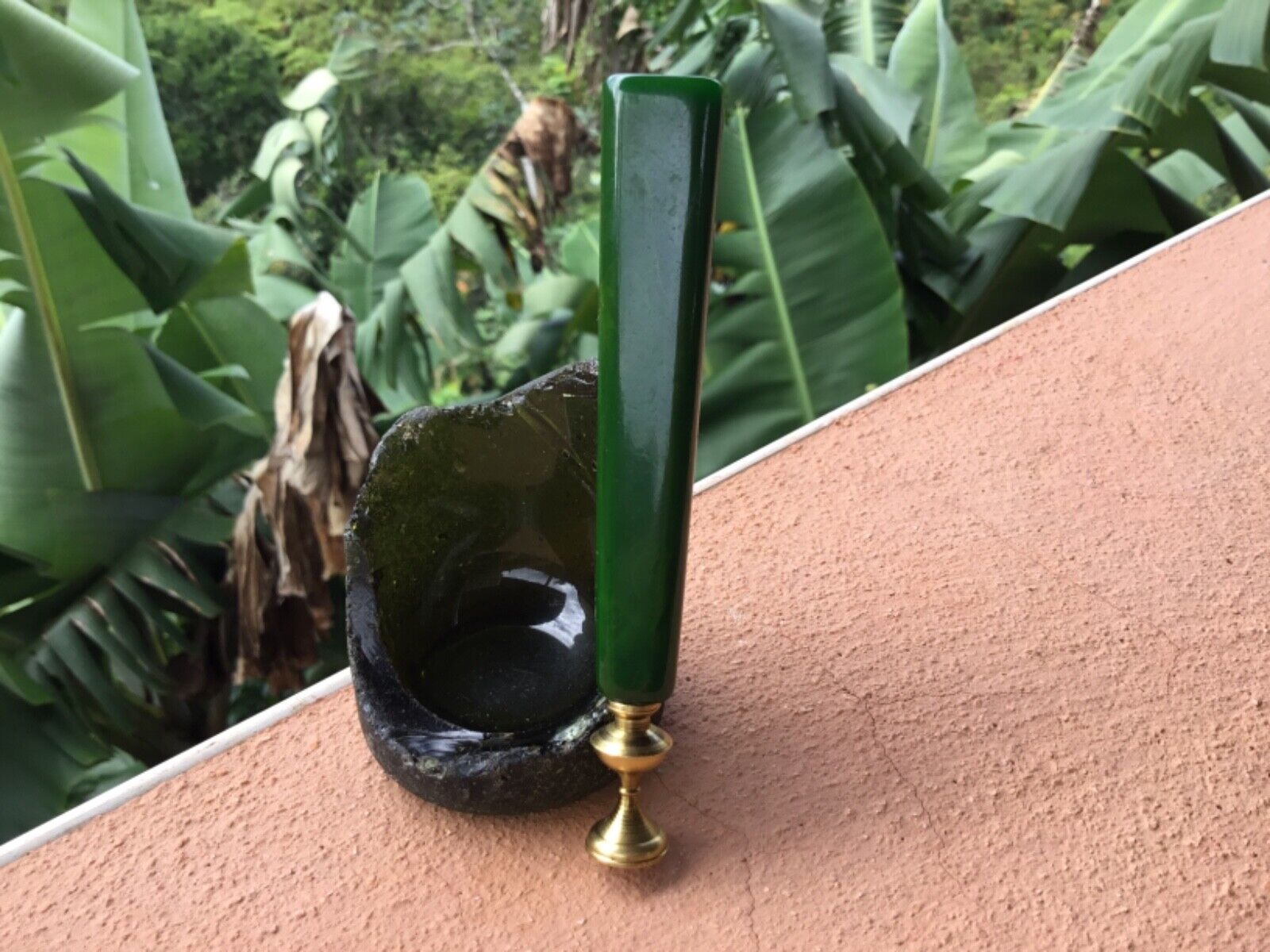 Vintage Forest Green Marbled Bakelite Custom Tobacco Pipe Tamper