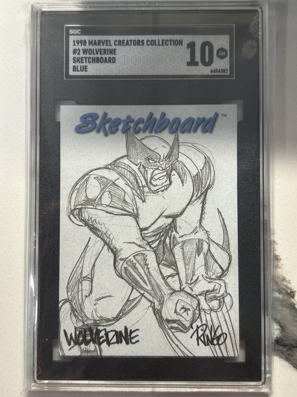 1998 MARVEL CREATORS WOLVERINE COLL. SKETCHBOARD-BLUE #2 Sgc  10- RARE