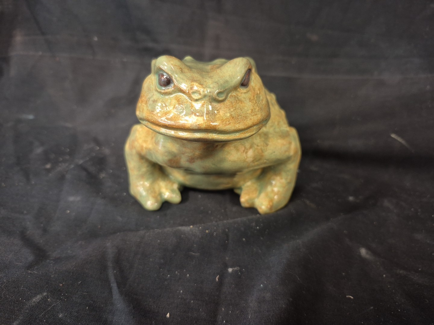 Vintage Large Pottery Garden Toad Arnel Inspired Bull Frog Signed
