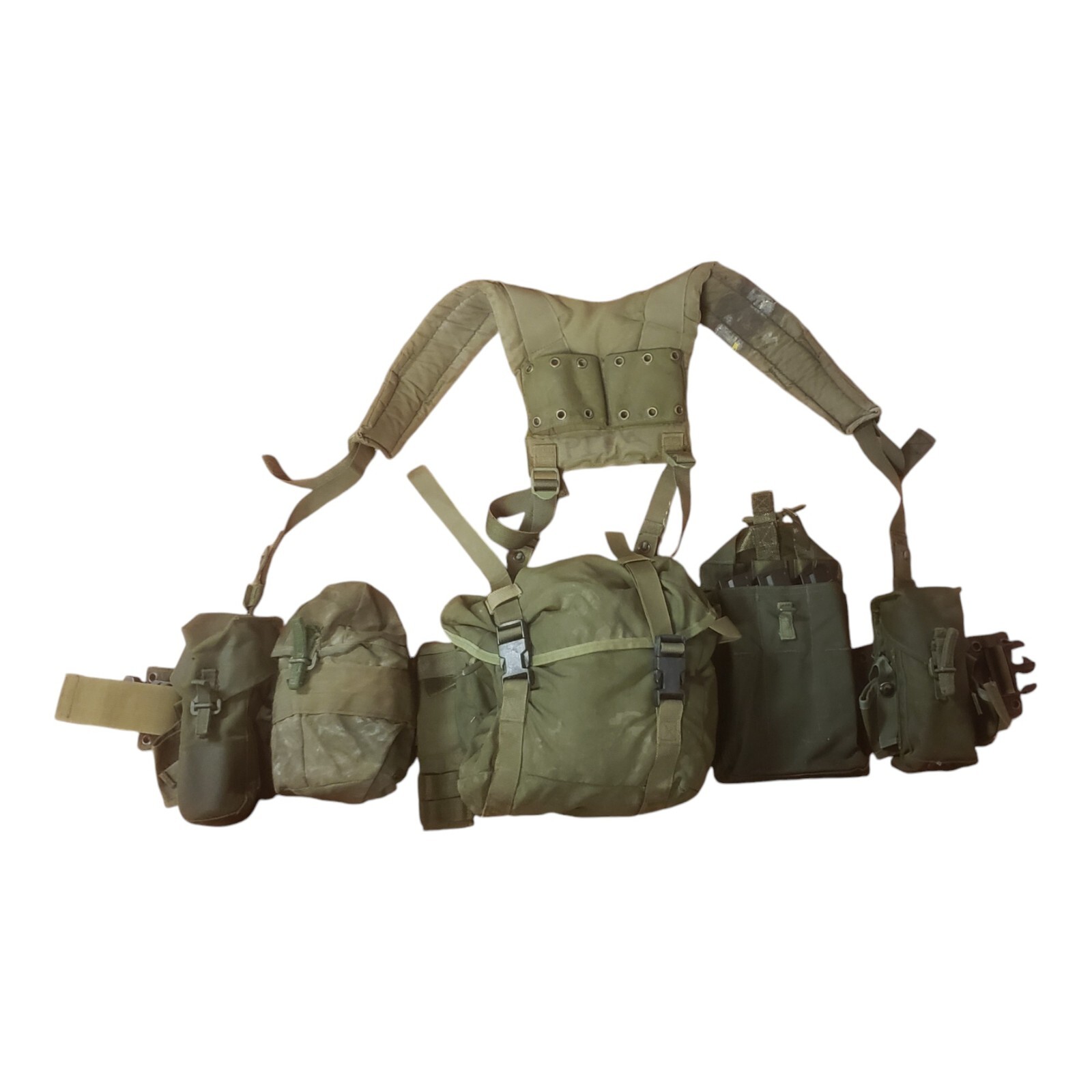 Canadian Armed Forces \'82 Pattern SMG Load Bearing 9 Piece Web Set M/L