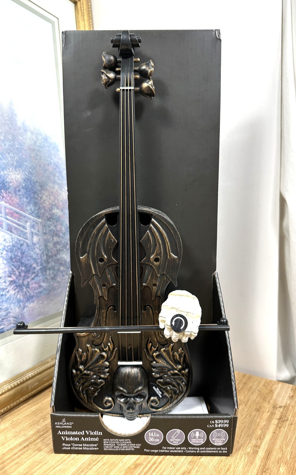 Gemmy Ashland Haunted Violin Animated Musical Halloween Motion Sensor