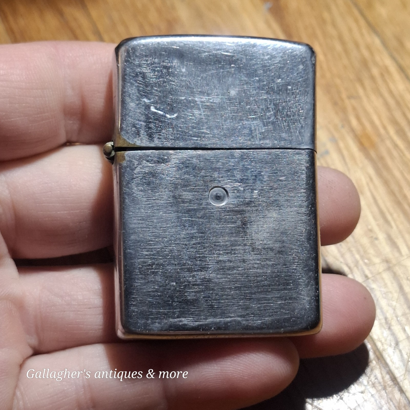 Vintage 1950s Zippo Lighter Pat 2032695 5-Barrel Hinge Brushed Chrome Old Stamp Vintage 1950s Zippo Lighter Pat 2032695 5-Barrel Hinge Brushed Chrome Old Stamp