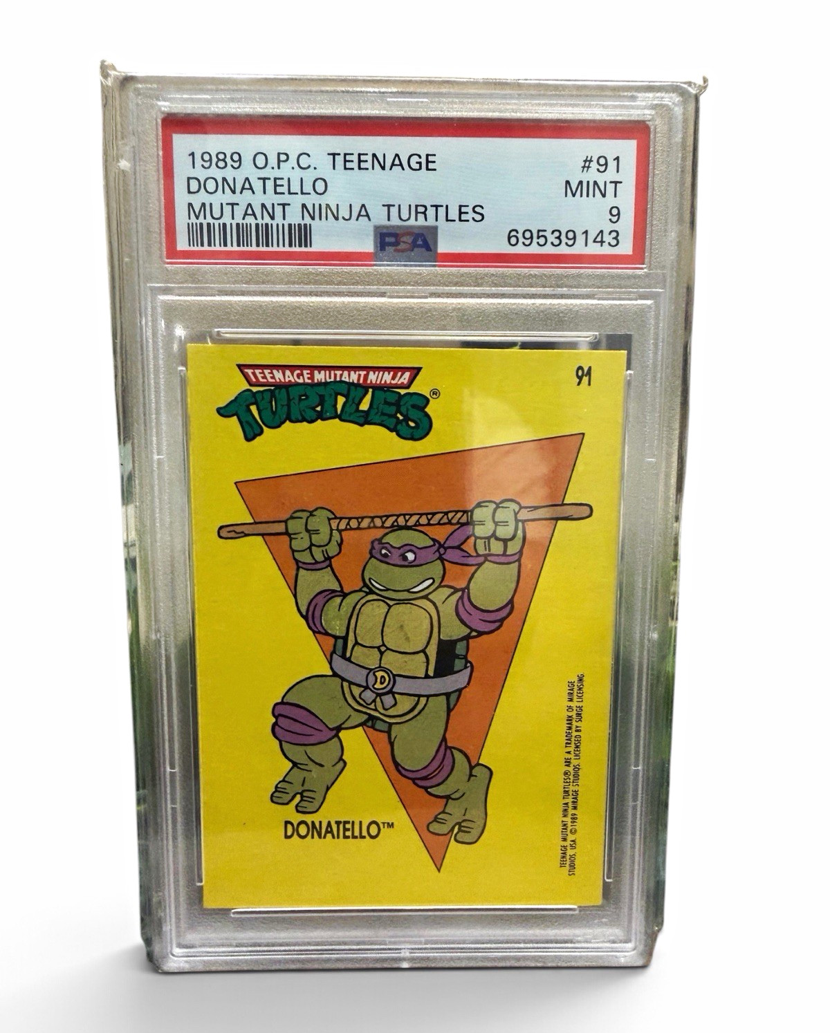 1989 O-Pee-Chee TMNT Donatello #91 PSA 9 MINT POP 3 O-P-C Ninja Turtles