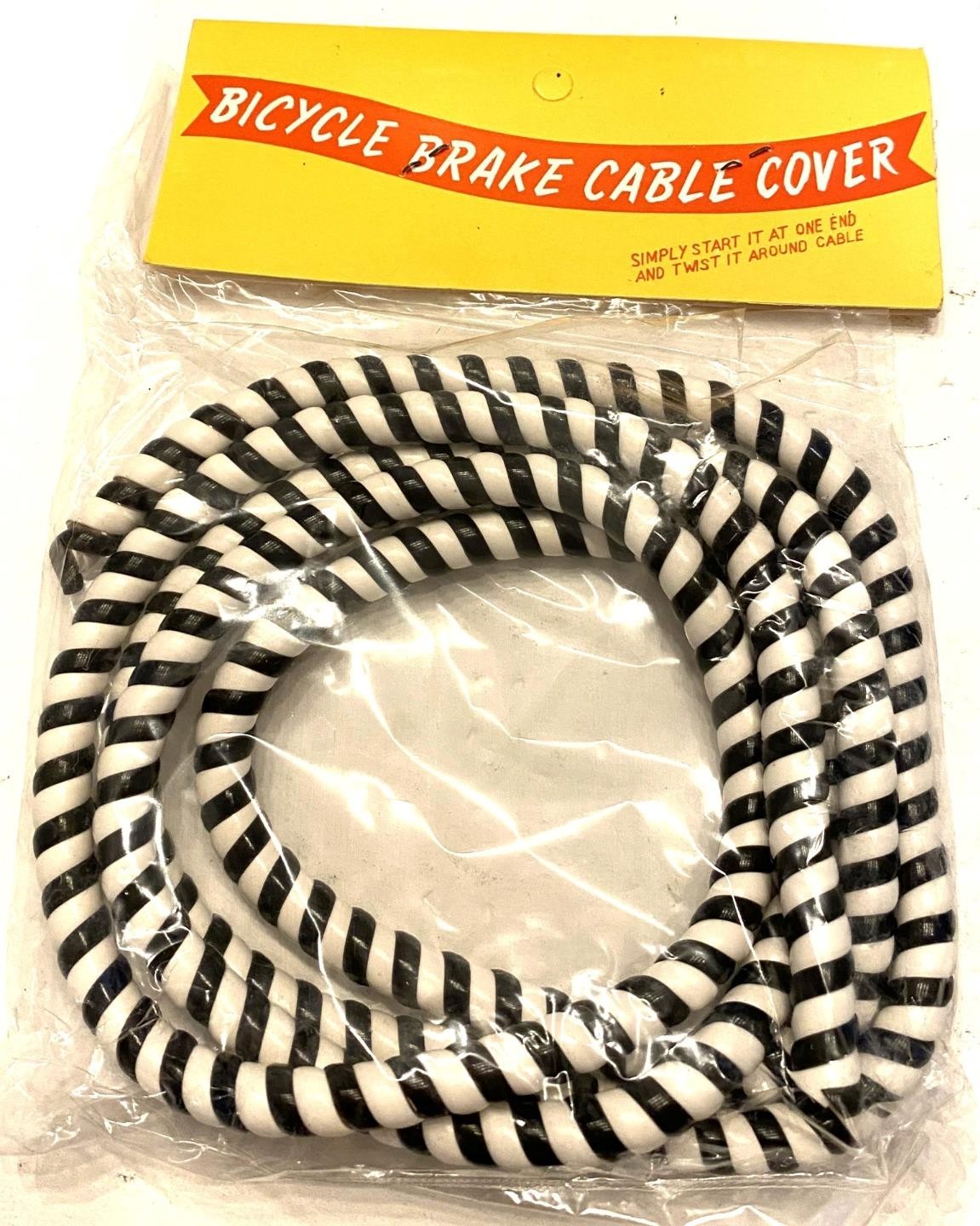 NOS vintage CABLE WRAP COIL cover Bicycle Motorcycle Black/White